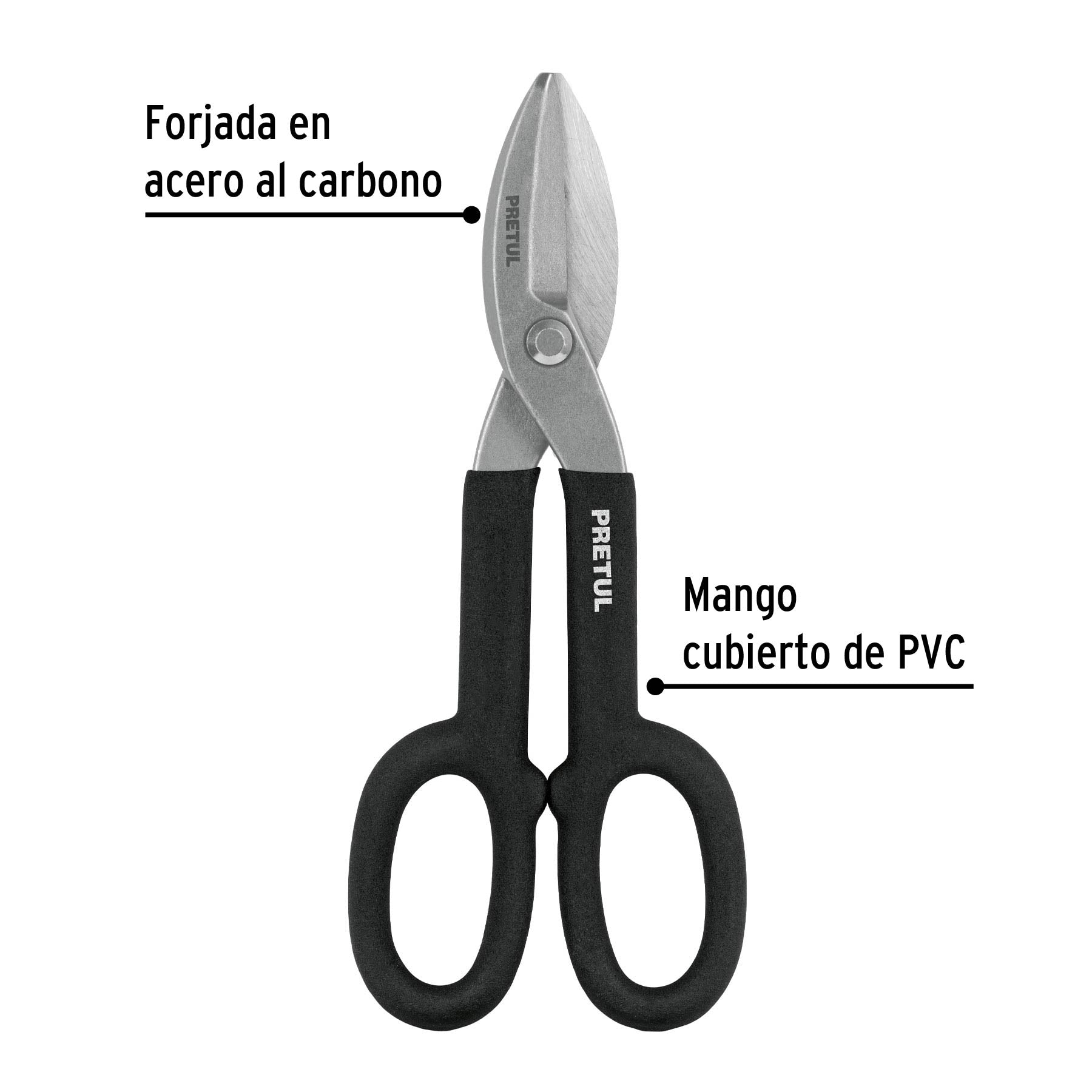 Tijera para hojalatero 10", PRETUL
