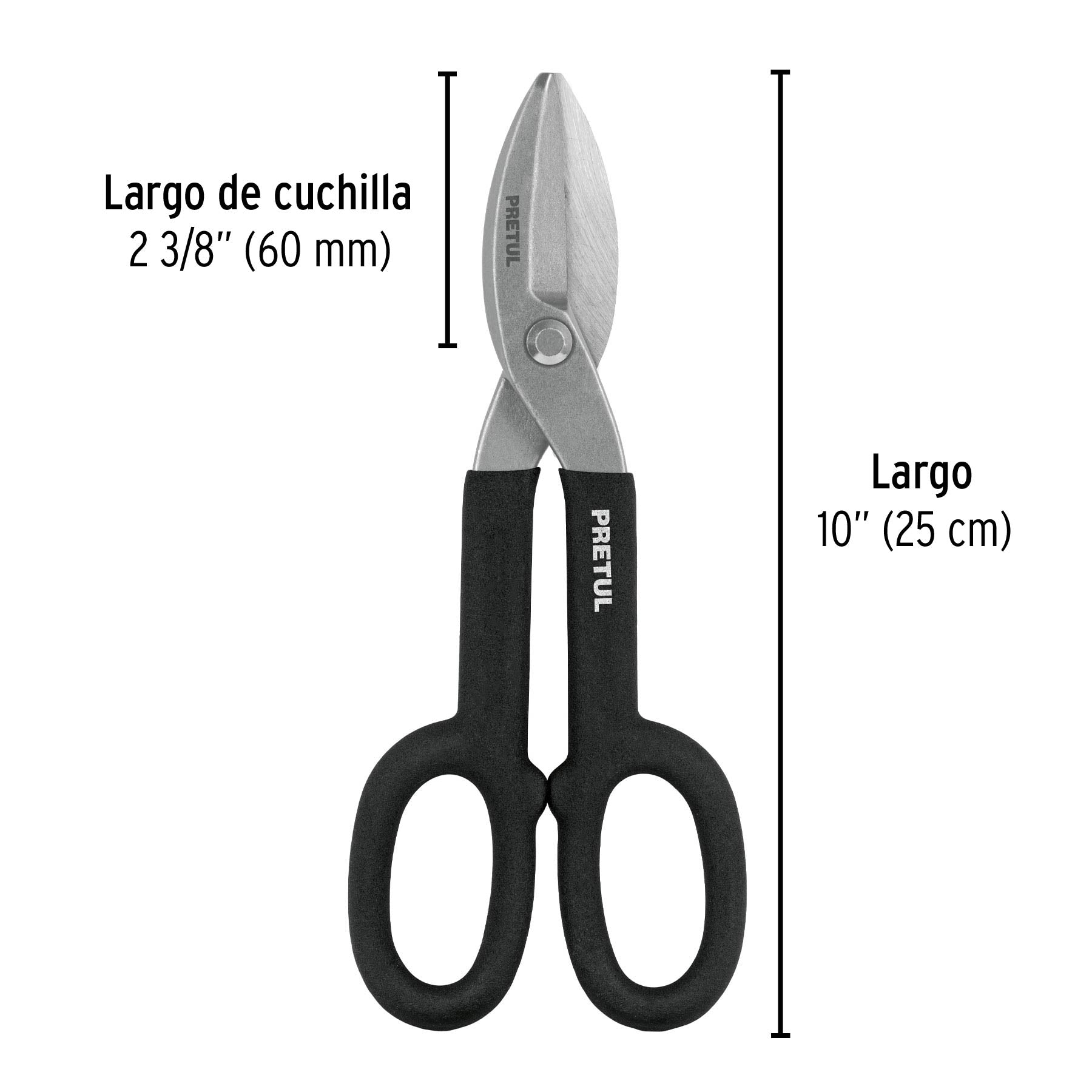Tijera para hojalatero 10", PRETUL