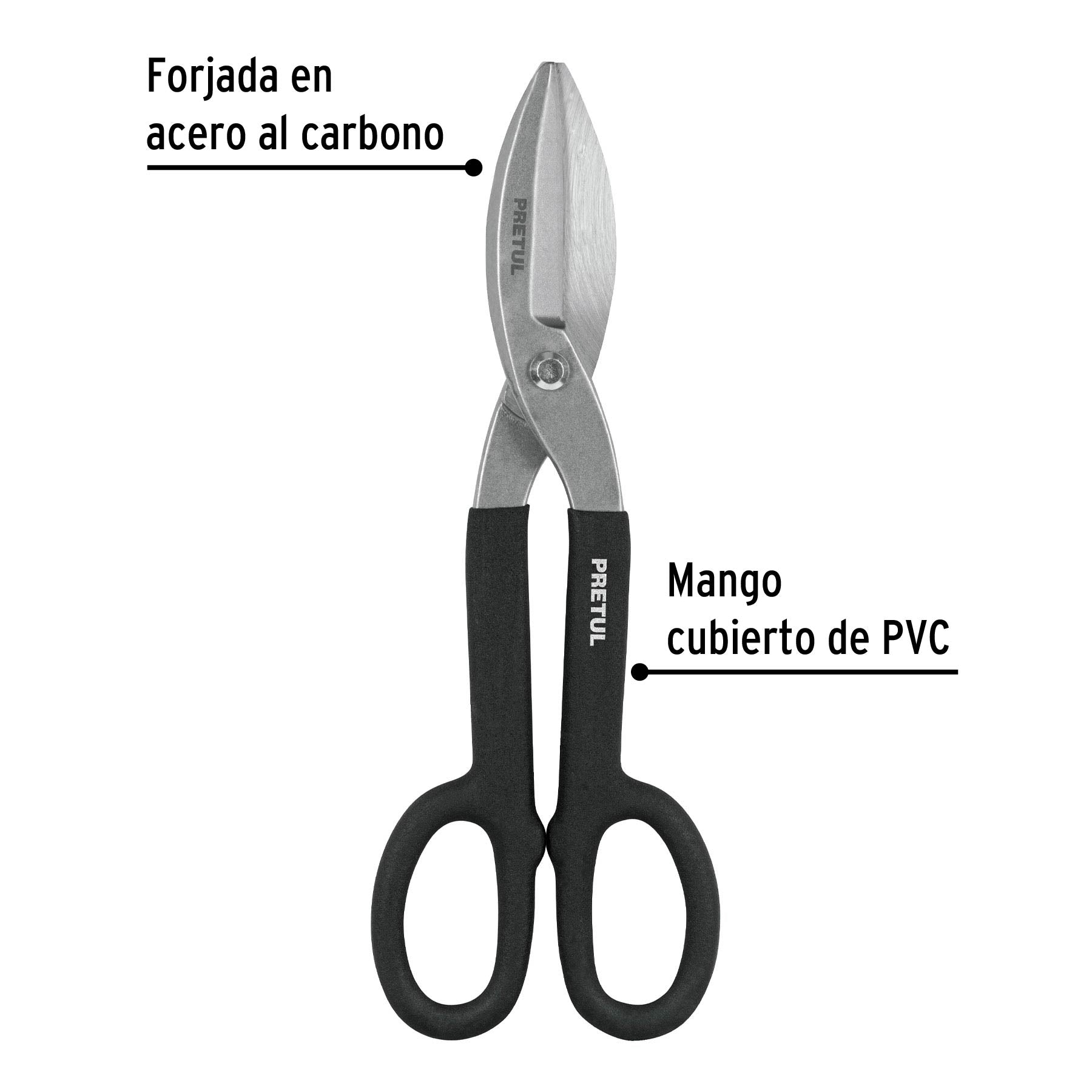 Tijera para hojalatero 12", PRETUL