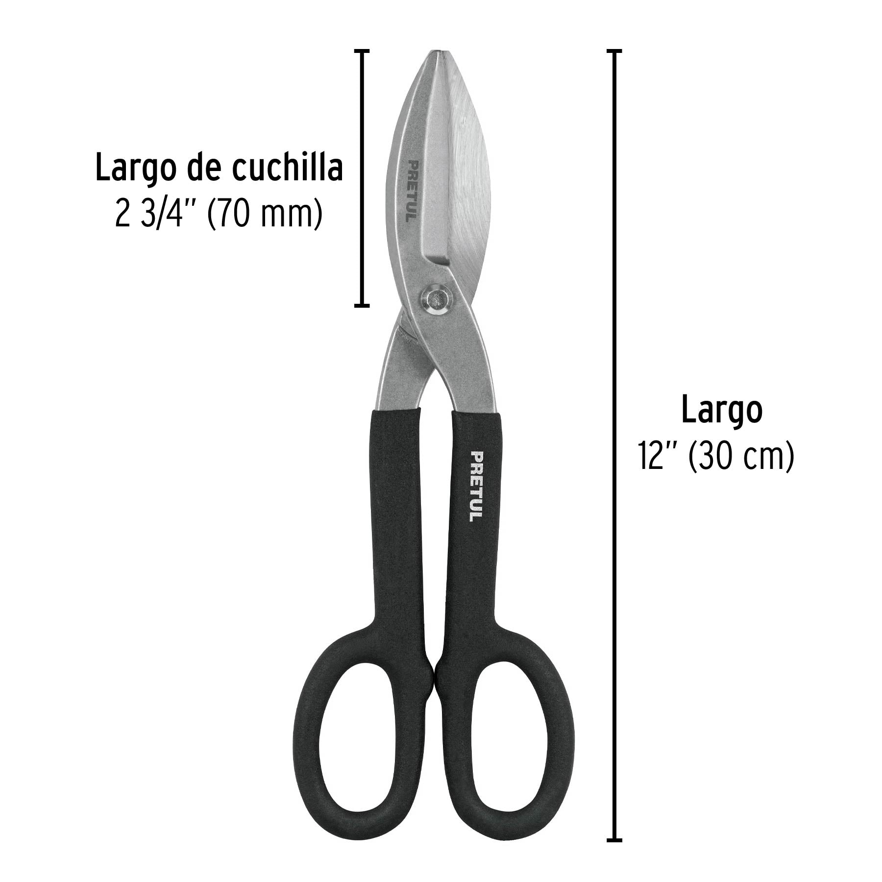 Tijera para hojalatero 12", PRETUL