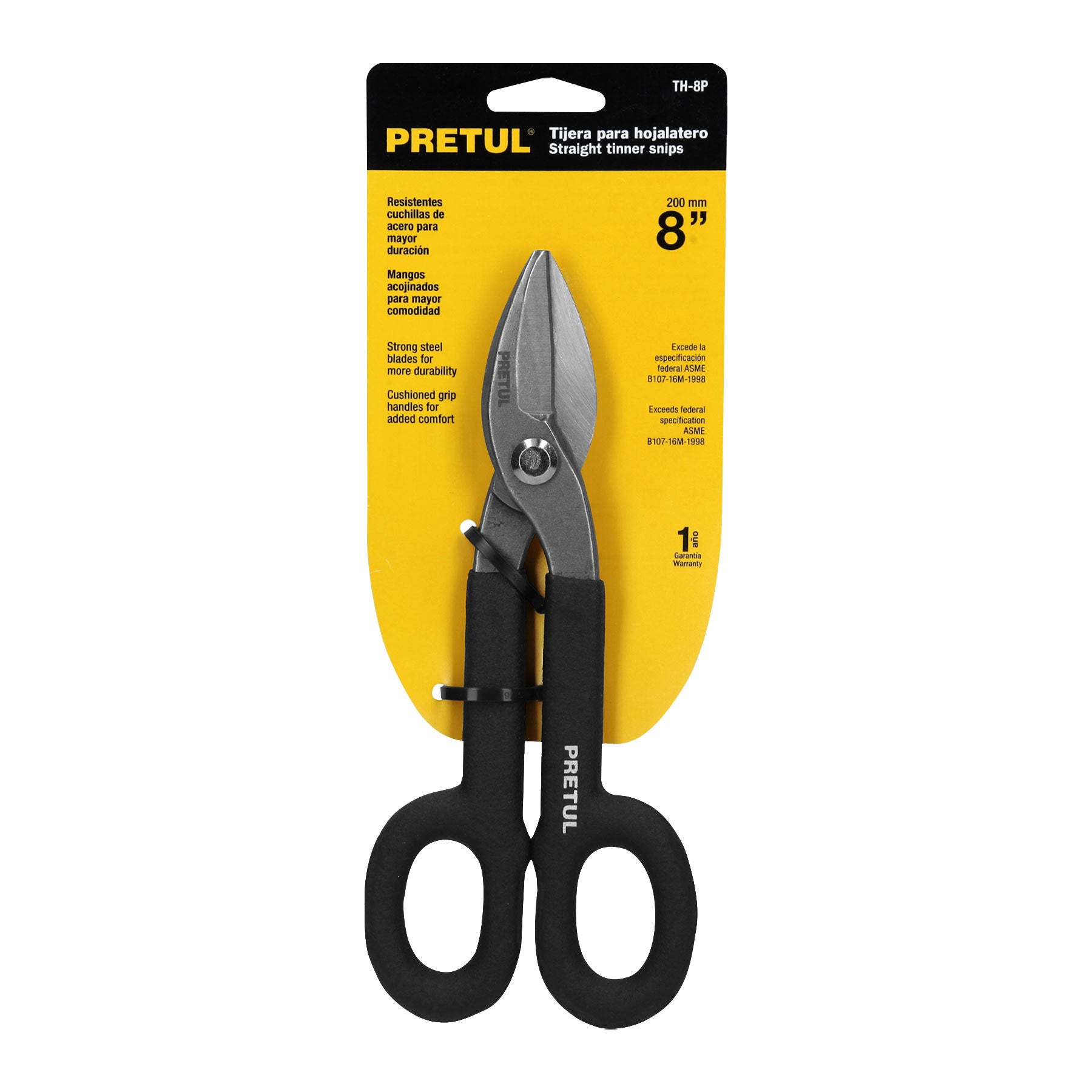 Tijera para hojalatero 8", PRETUL