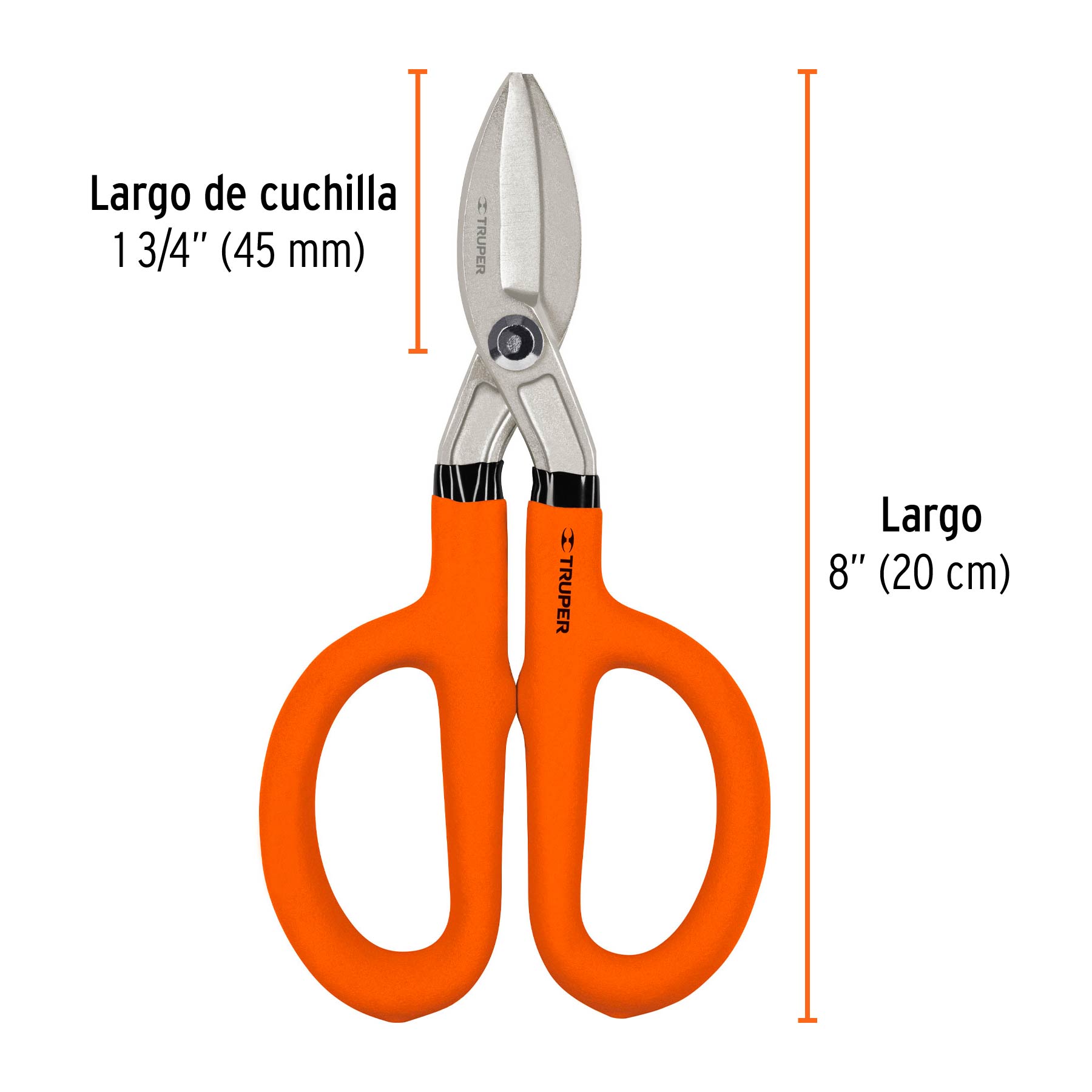 Tijera para hojalatero 8", TRUPER