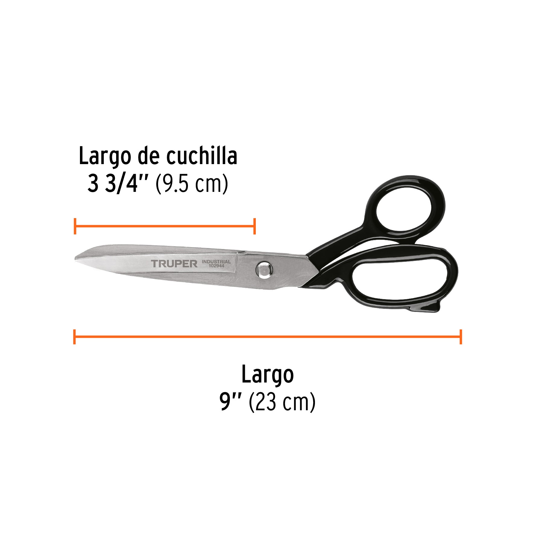 Tijera 9" industrial, acabado niquelado, TRUPER