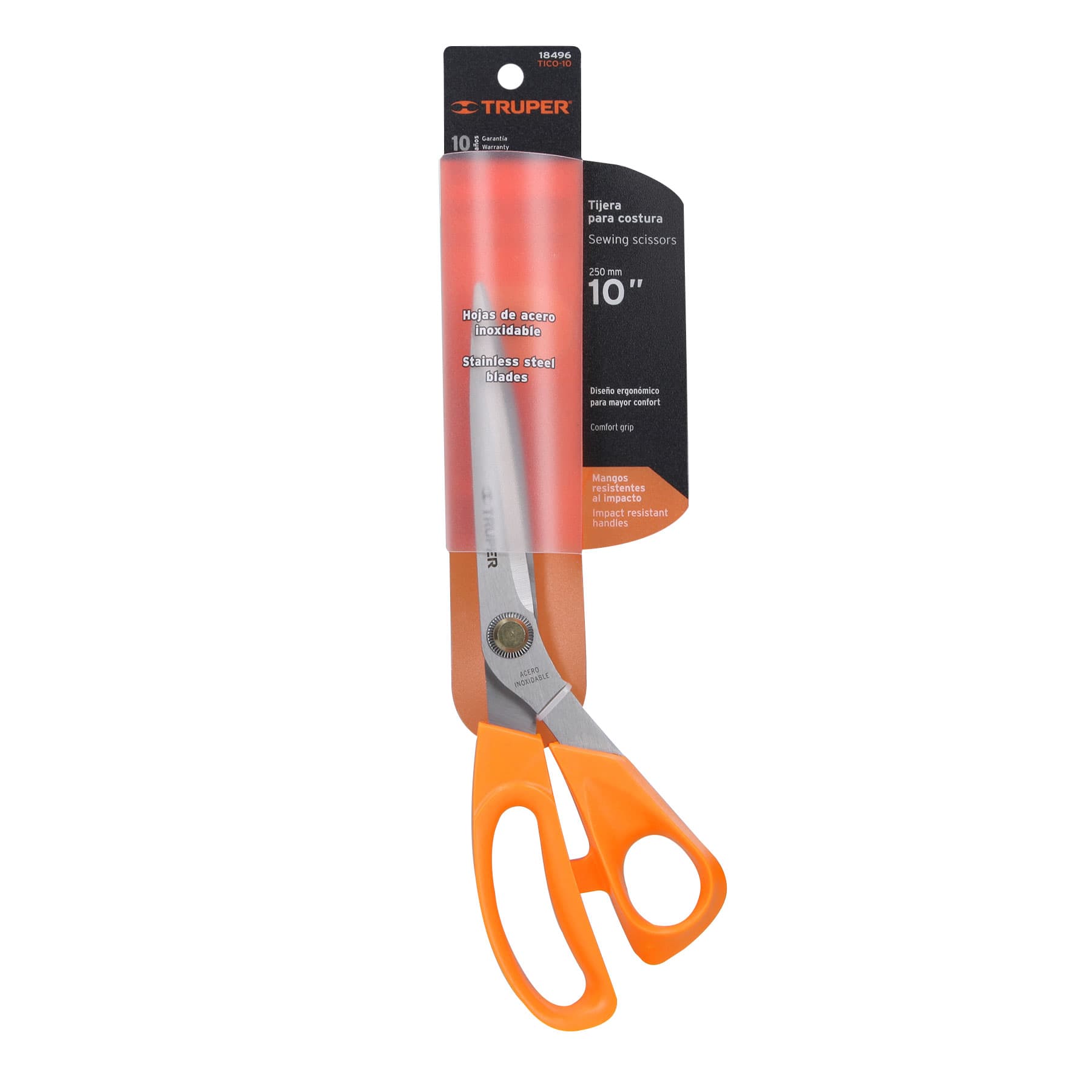 Tijera 10" para costura, de acero inoxidable, TRUPER