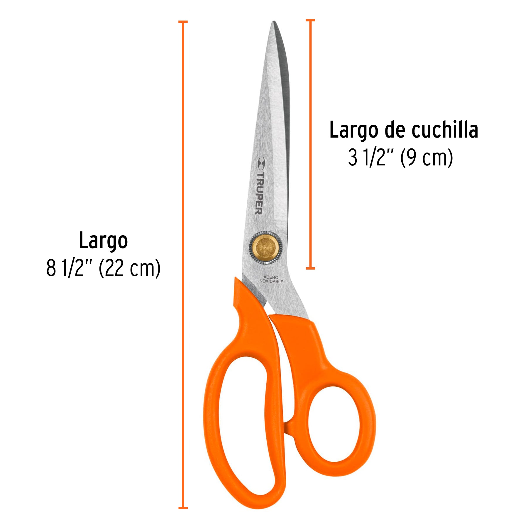 Tijera 8-1/2" para costura, de acero inoxidable, TRUPER