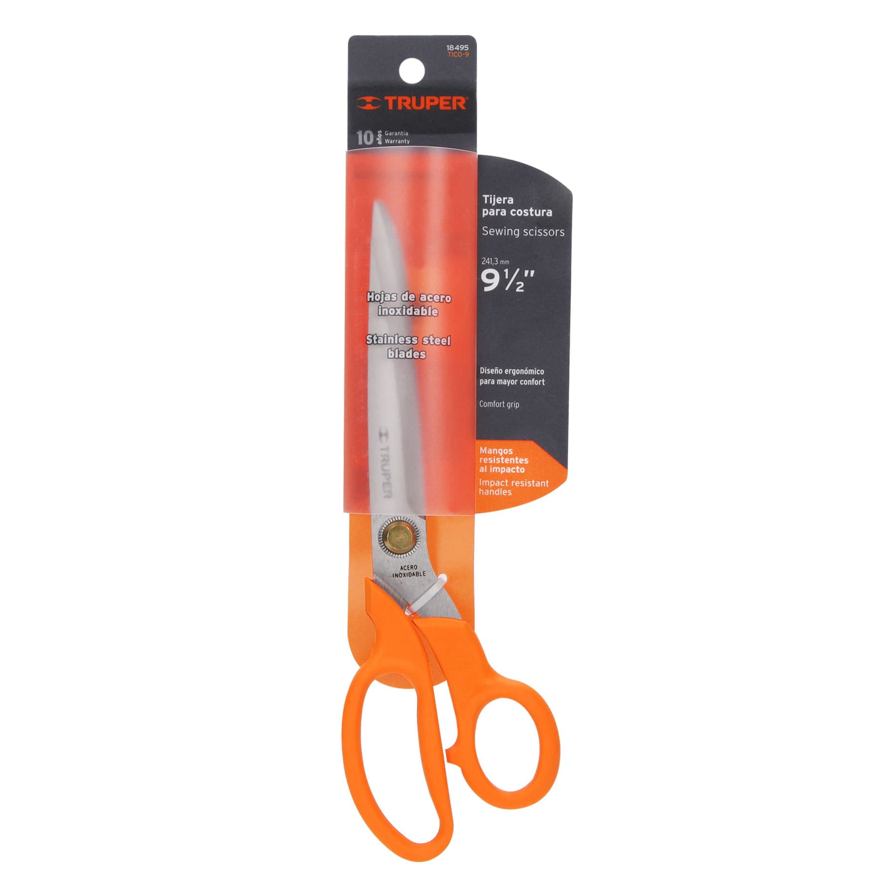Tijera 9-1/2" para costura, de acero inoxidable, TRUPER