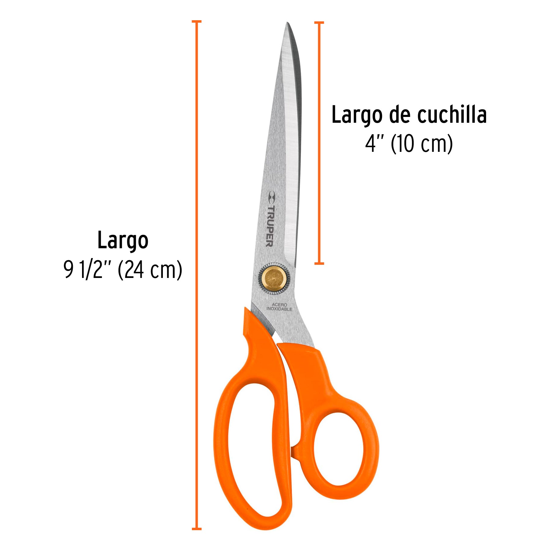 Tijera 9-1/2" para costura, de acero inoxidable, TRUPER