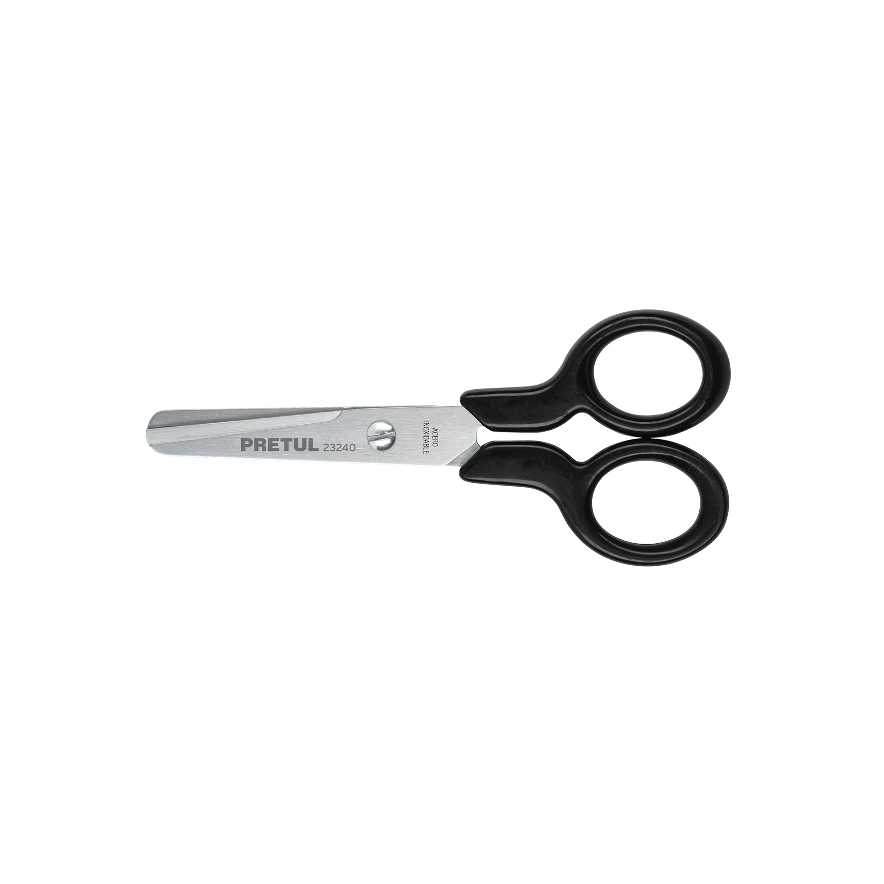Tijera 4-1/2" escolar, punta roma, acero inoxidable, PRETUL