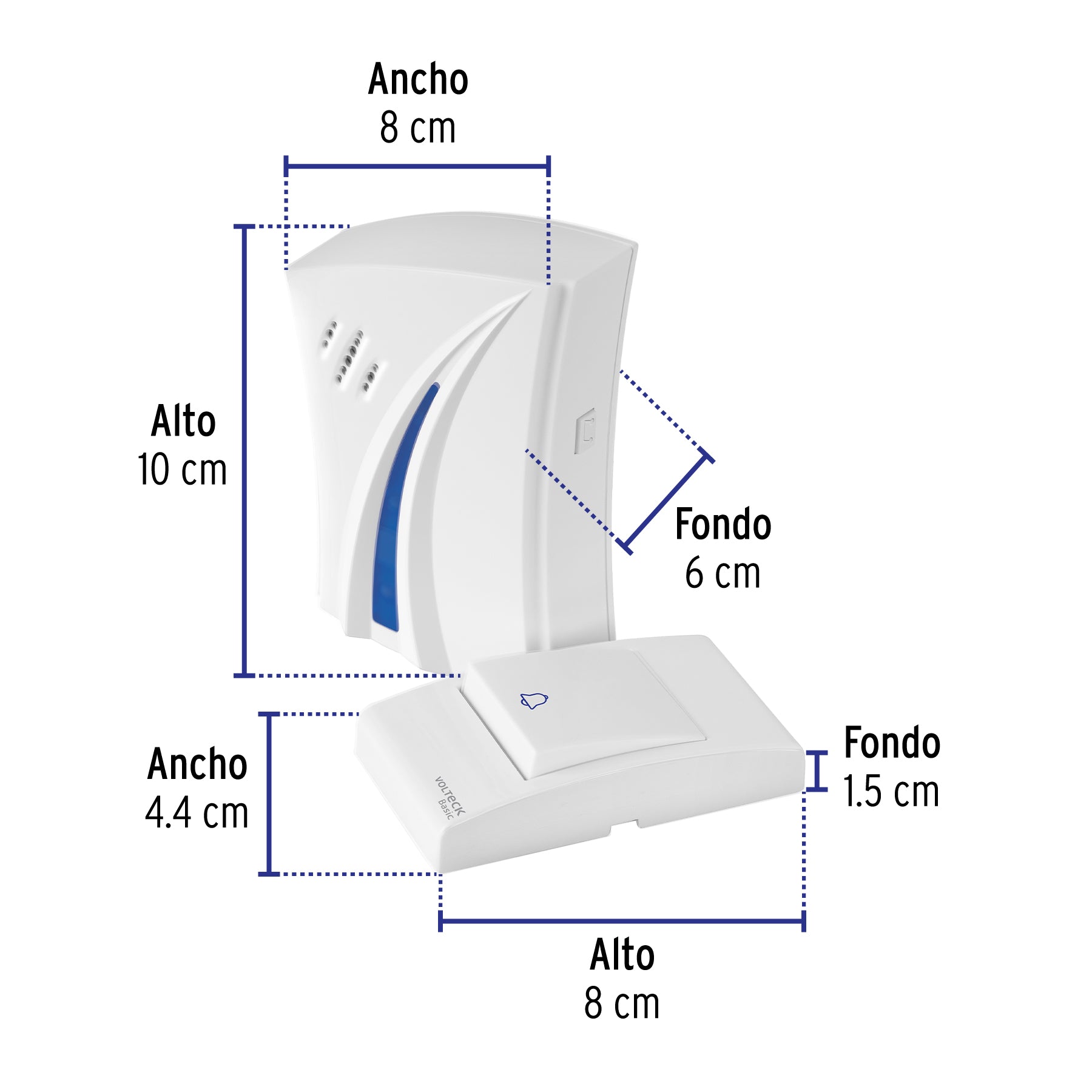 Timbre inalámbrico con clavija, 36 tonos, VOLTECK BASIC