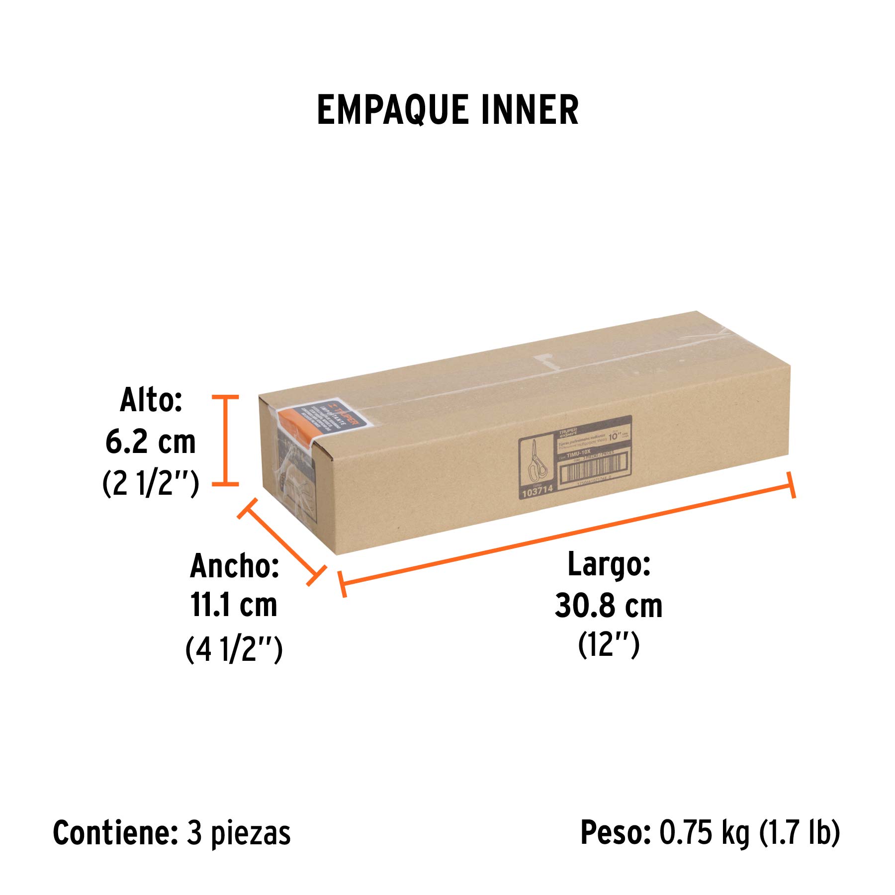 Tijera 10" multiusos, de acero inoxidable, EXPERT - Empaque