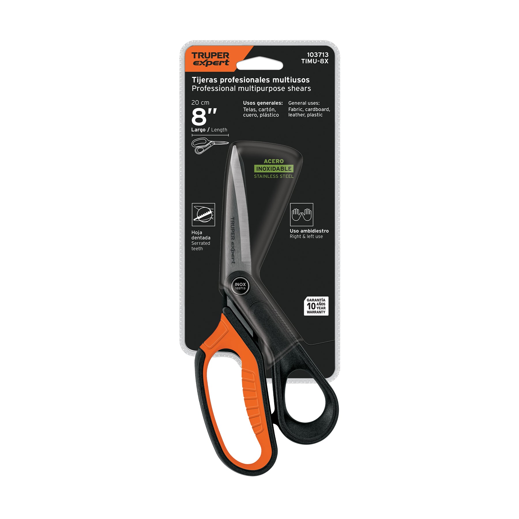 Tijera 8-1/2" multiusos, de acero inoxidable, EXPERT