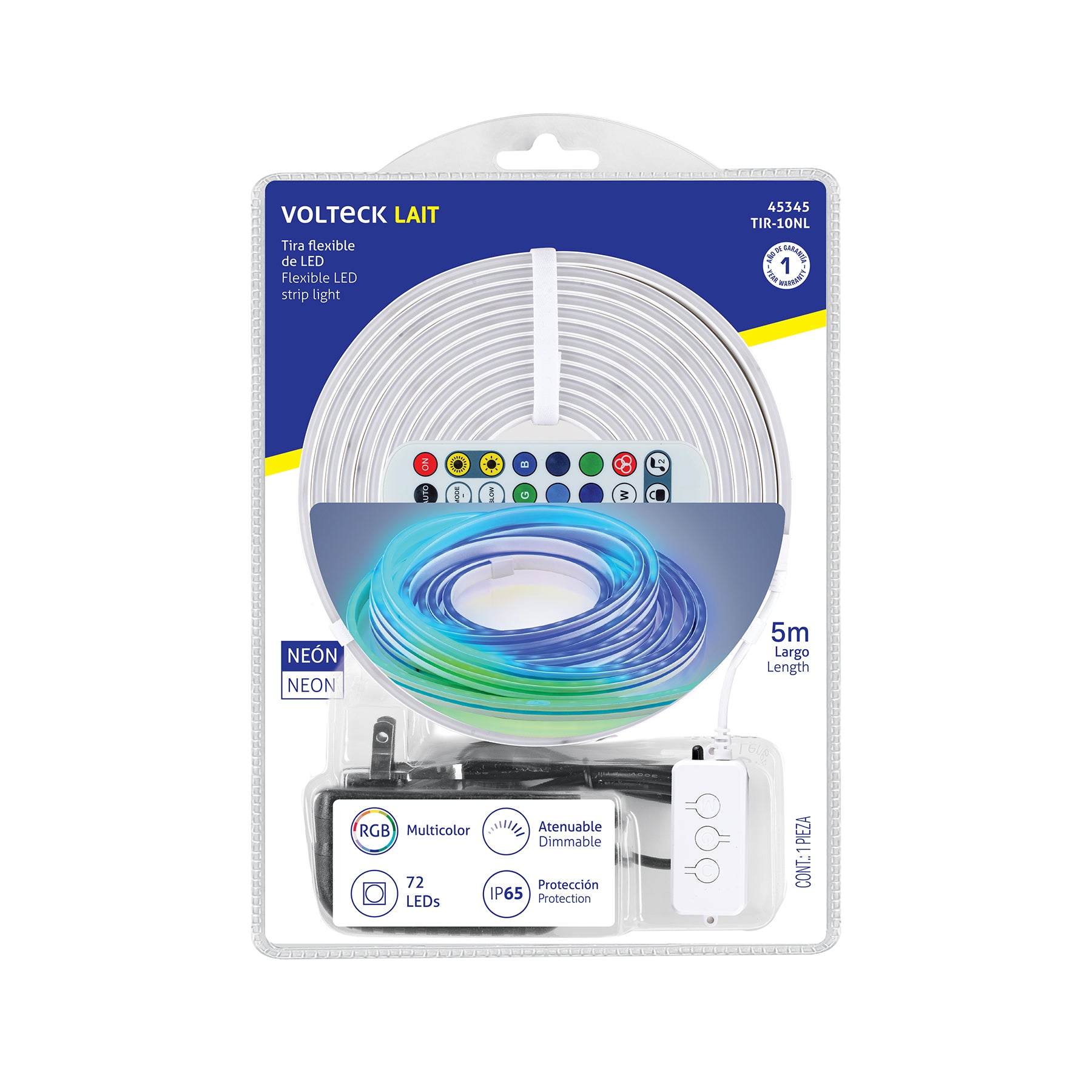 Tira flex LED neón 11 W para interior y exterior, 5 m, RGB
