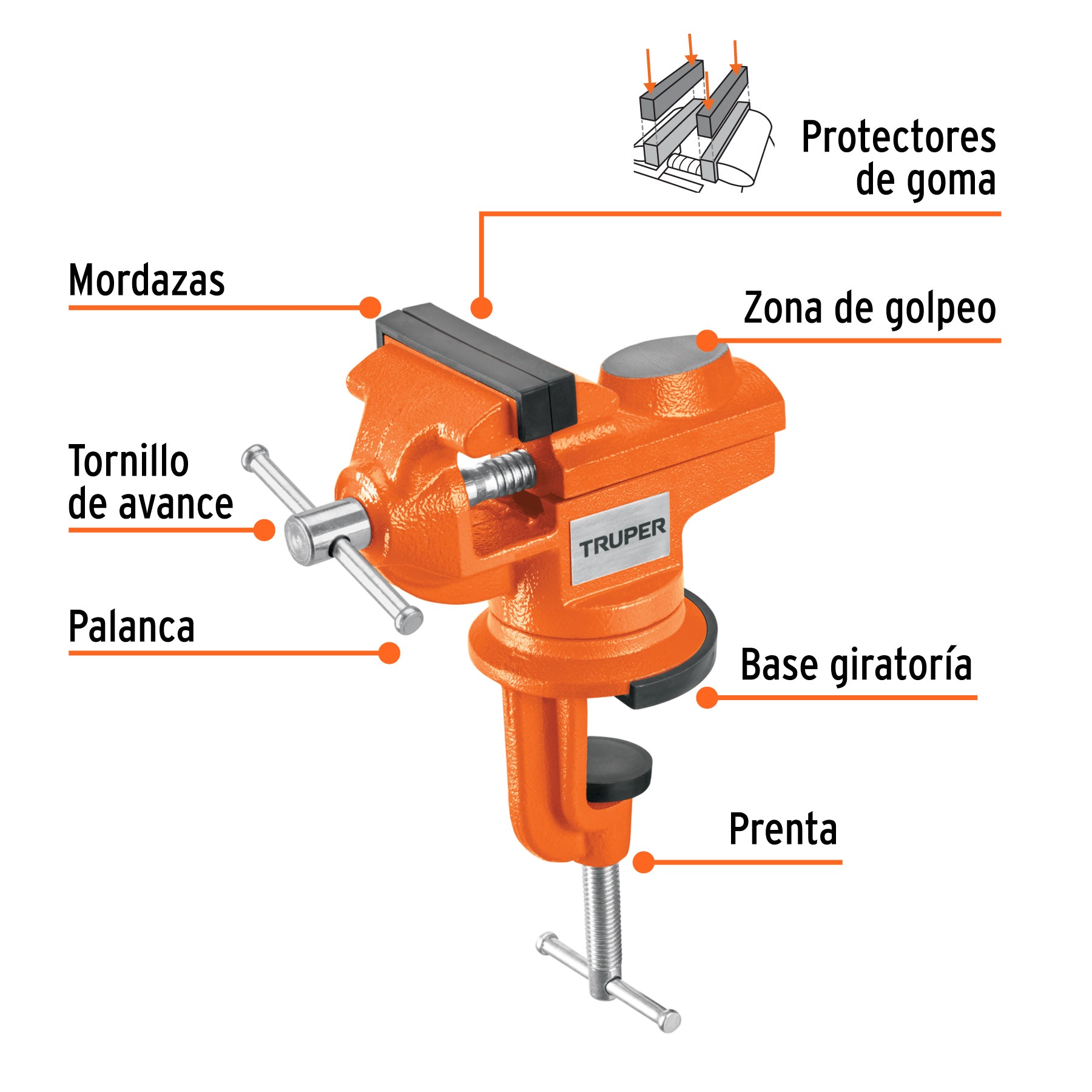 Tornillo de banco 2.5" para joyero, TRUPER