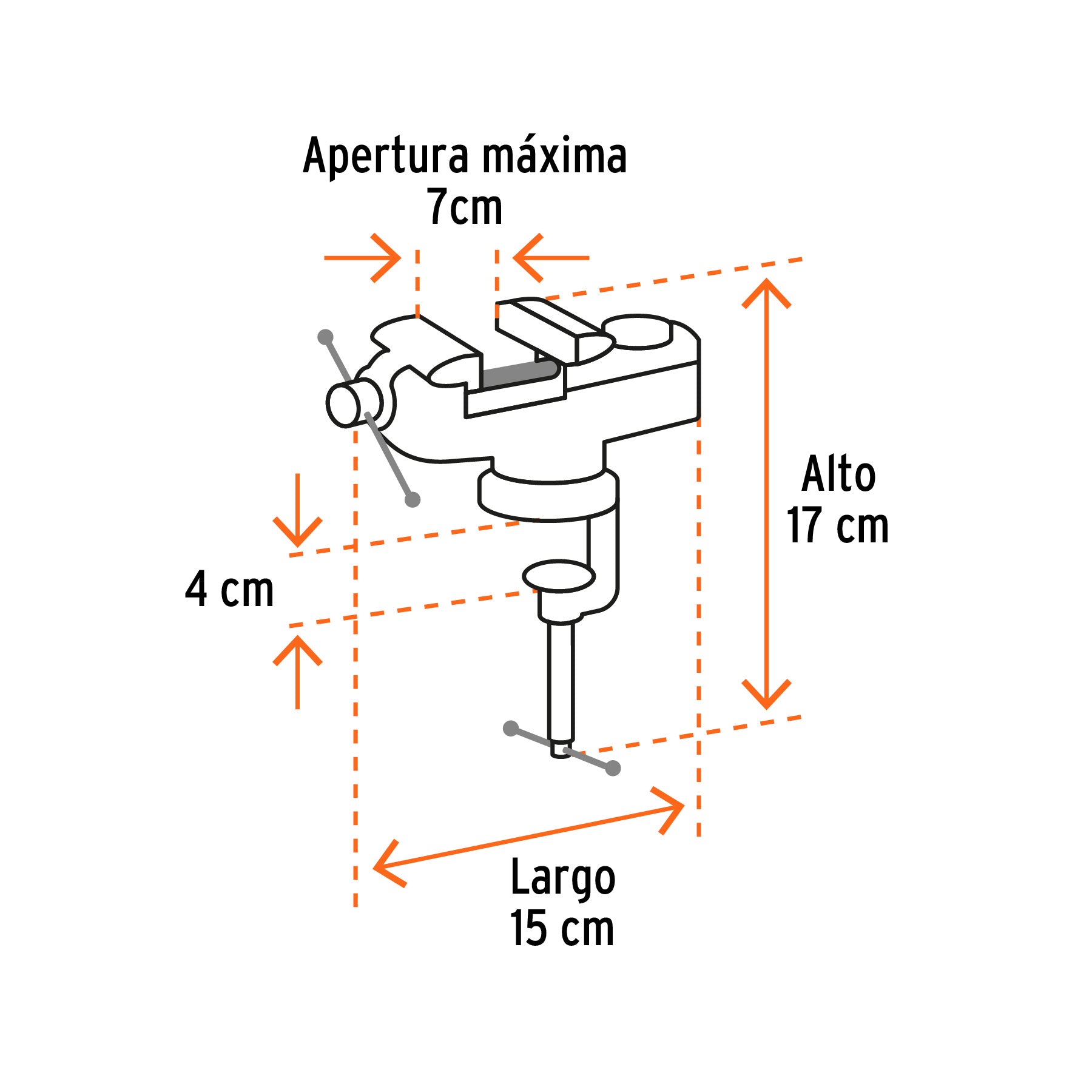 Tornillo de banco 2.5" para joyero, TRUPER