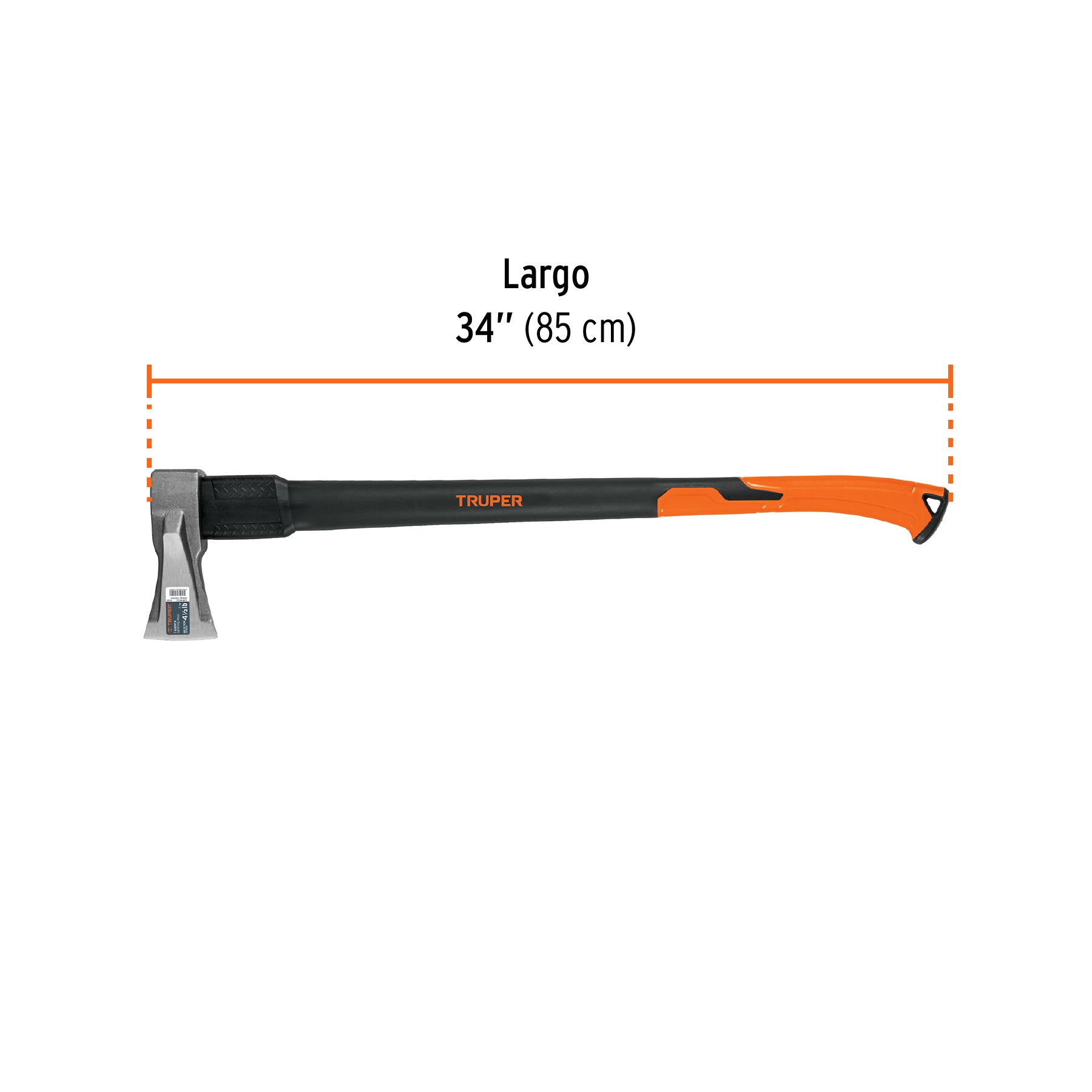 Hacha para rajar madera 4.5 lb, mango fibra de vidrio 34"