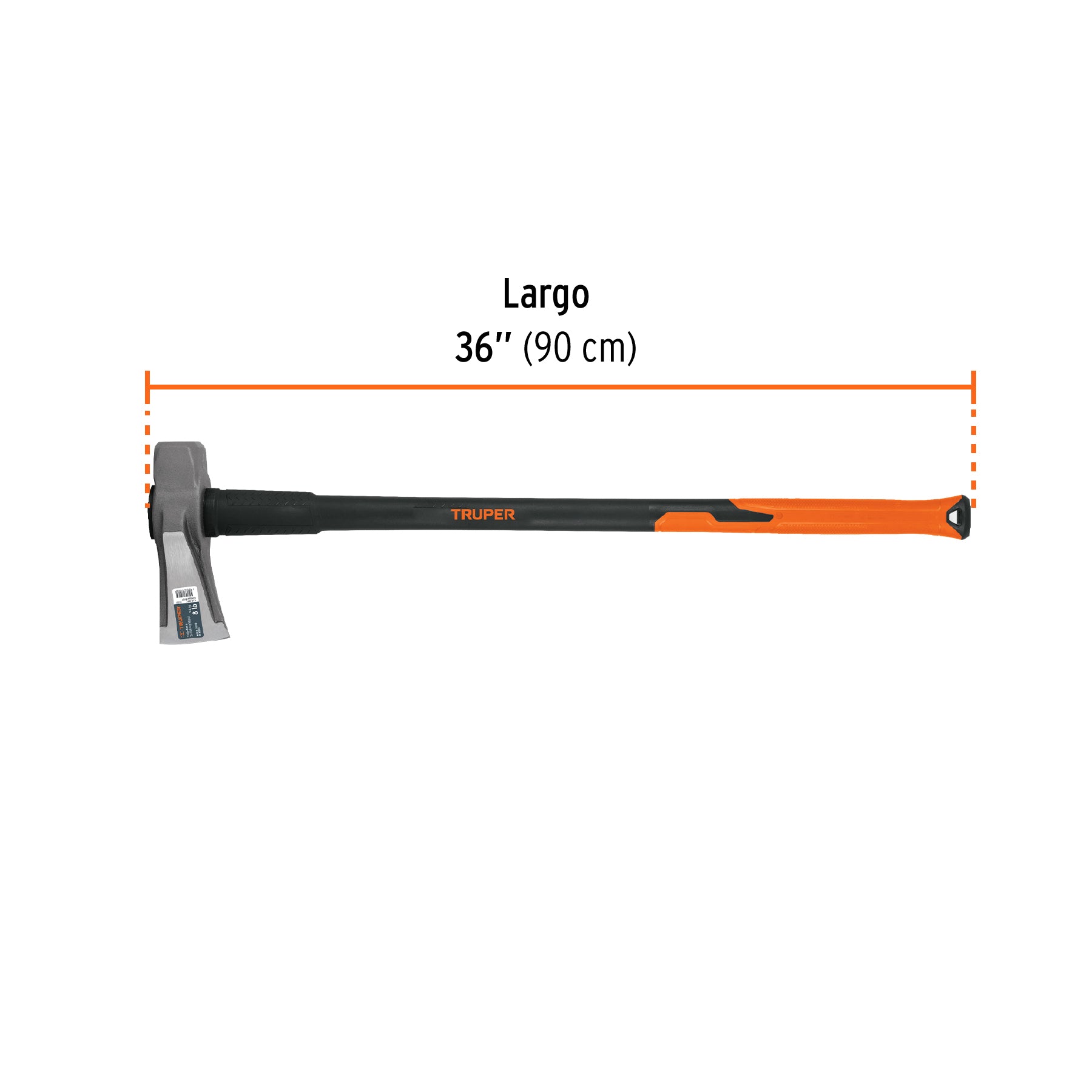 Hacha para rajar madera 8 lbs, mango fibra de vidrio 36"