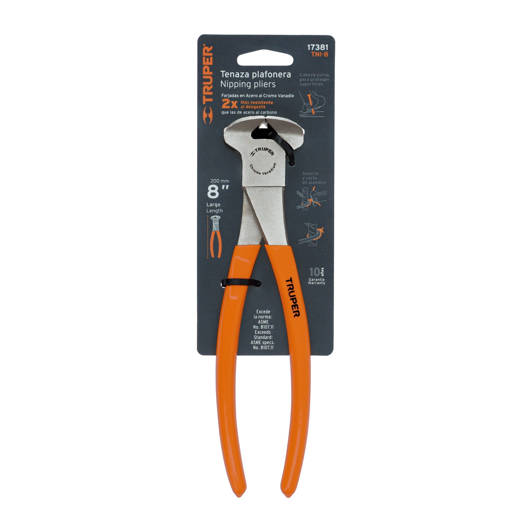 Tenaza plafonera industrial 8", TRUPER