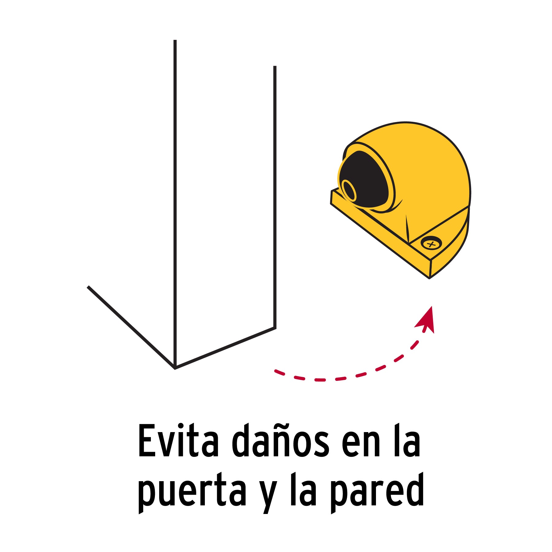 Tope tipo codo para puerta, acabado latón brillante, HERMEX