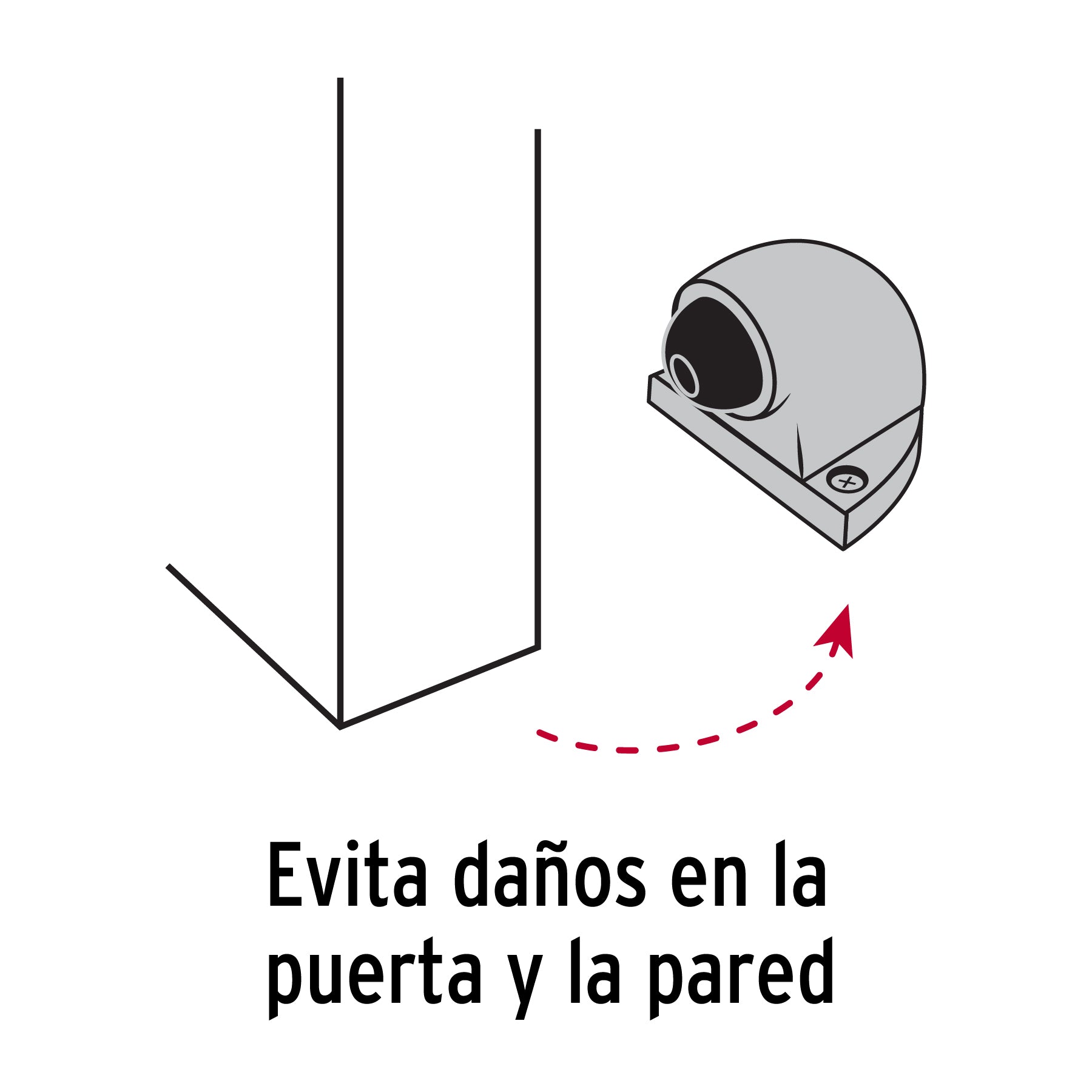 Tope tipo codo para puerta, acabado negro, HERMEX