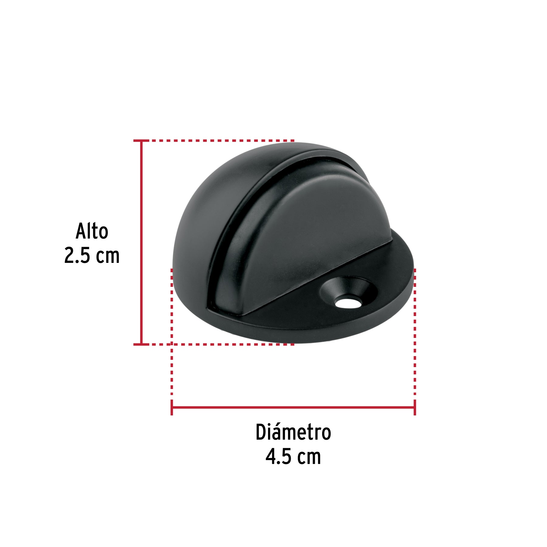 Tope tipo domo para puerta, acabado negro, HERMEX