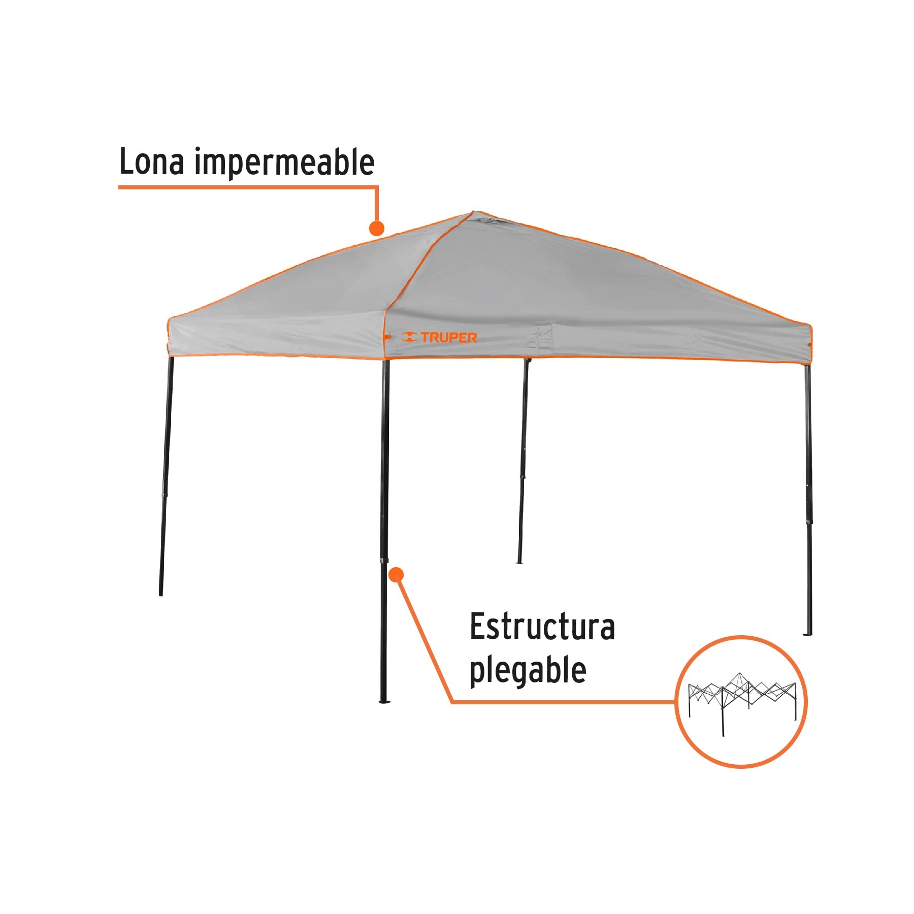 Toldo plegable de 3 x 3 m, TRUPER
