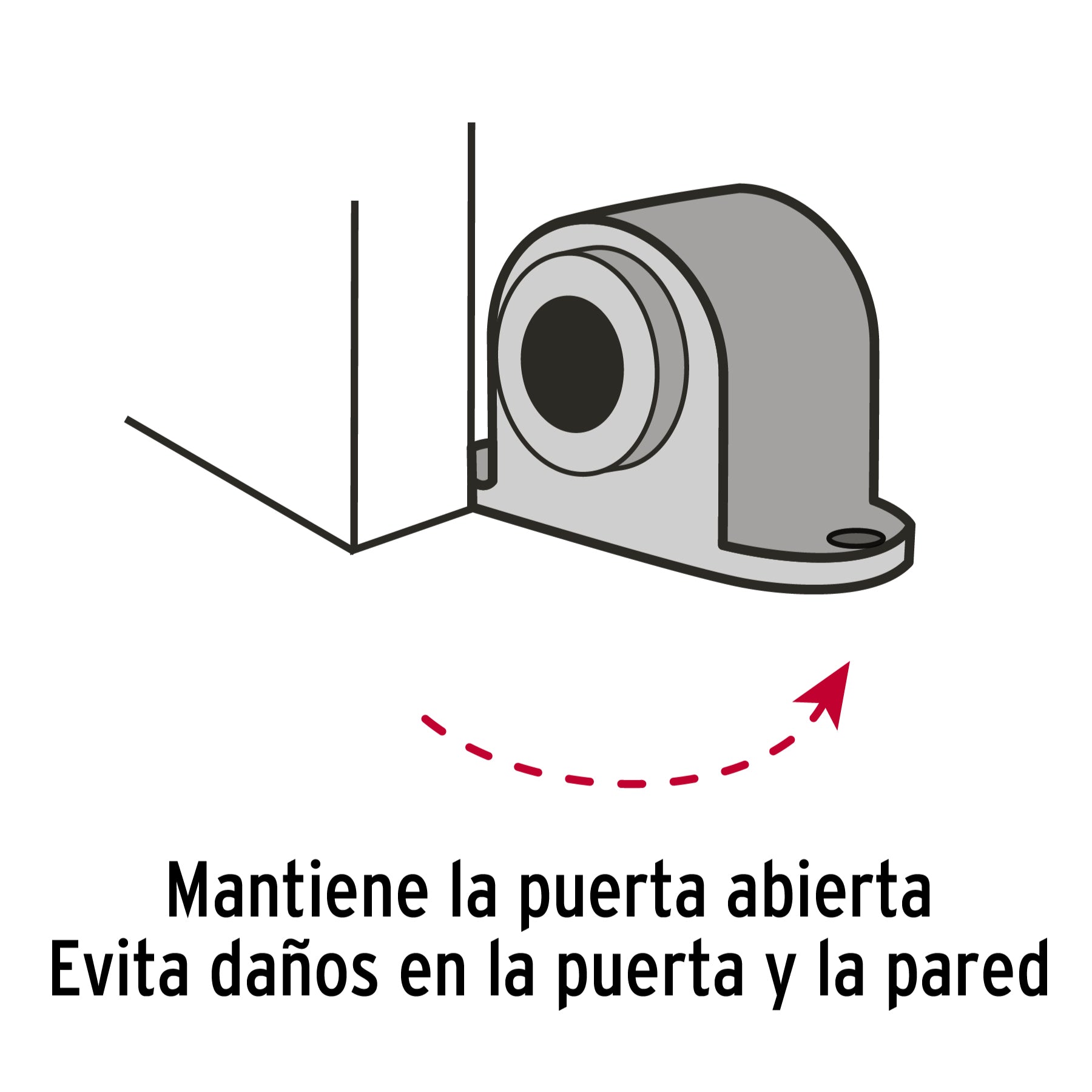 Tope para puerta magnético, acabado negro, HERMEX