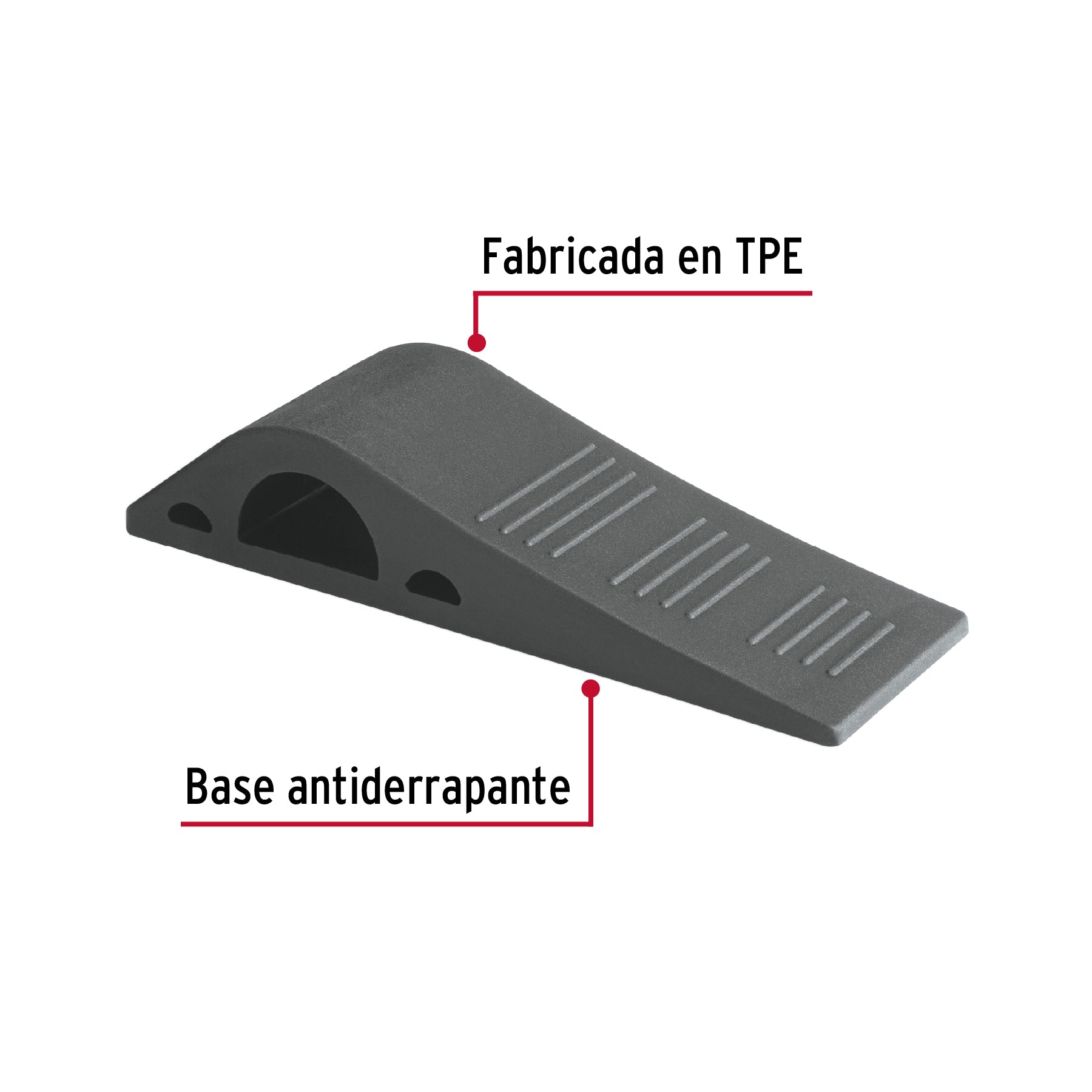 Cuña tope de caucho sintético para puerta de 12 cm, HERMEX