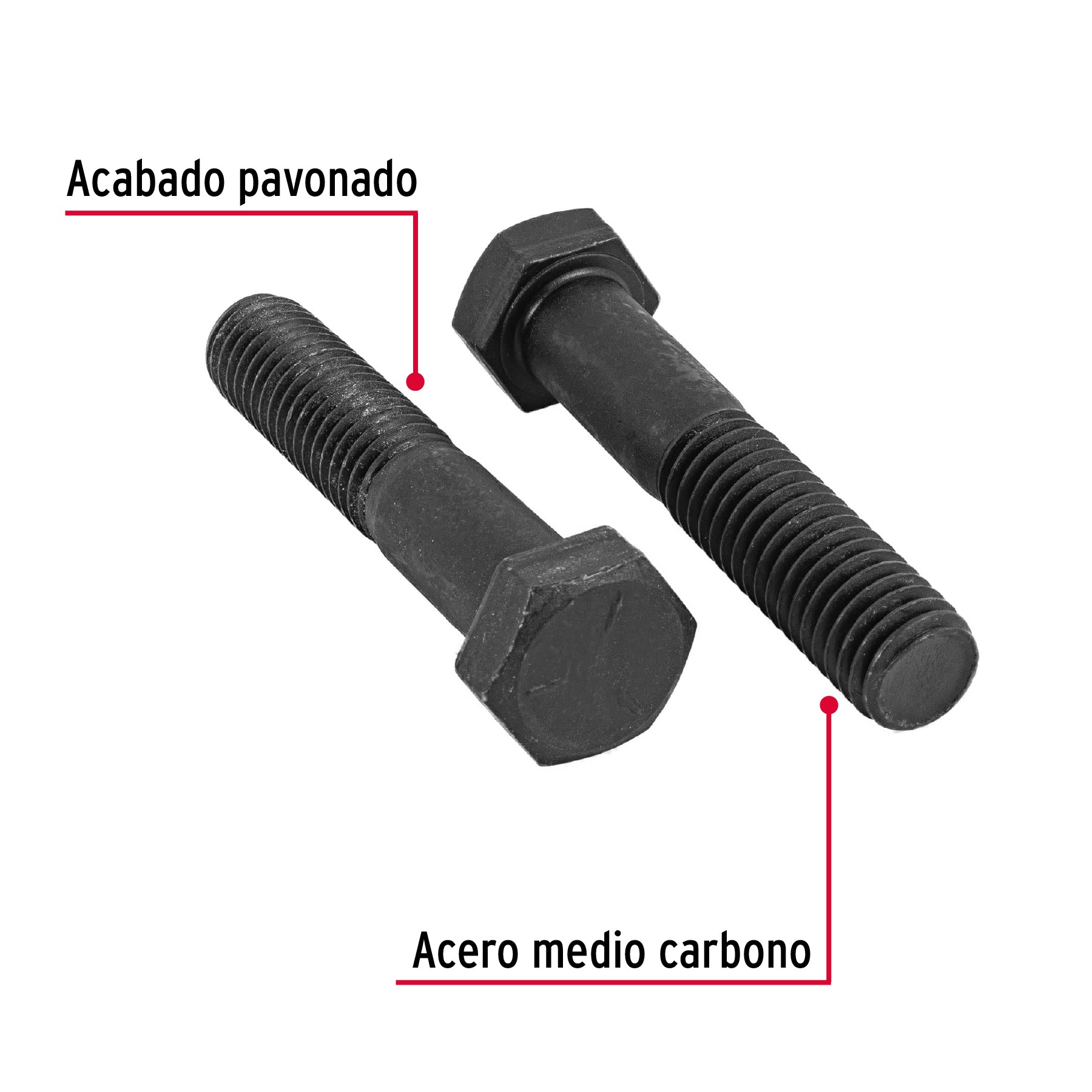Bolsa con 20 tornillos 1/2" x 2-1/2" acero grado 5, FIERO