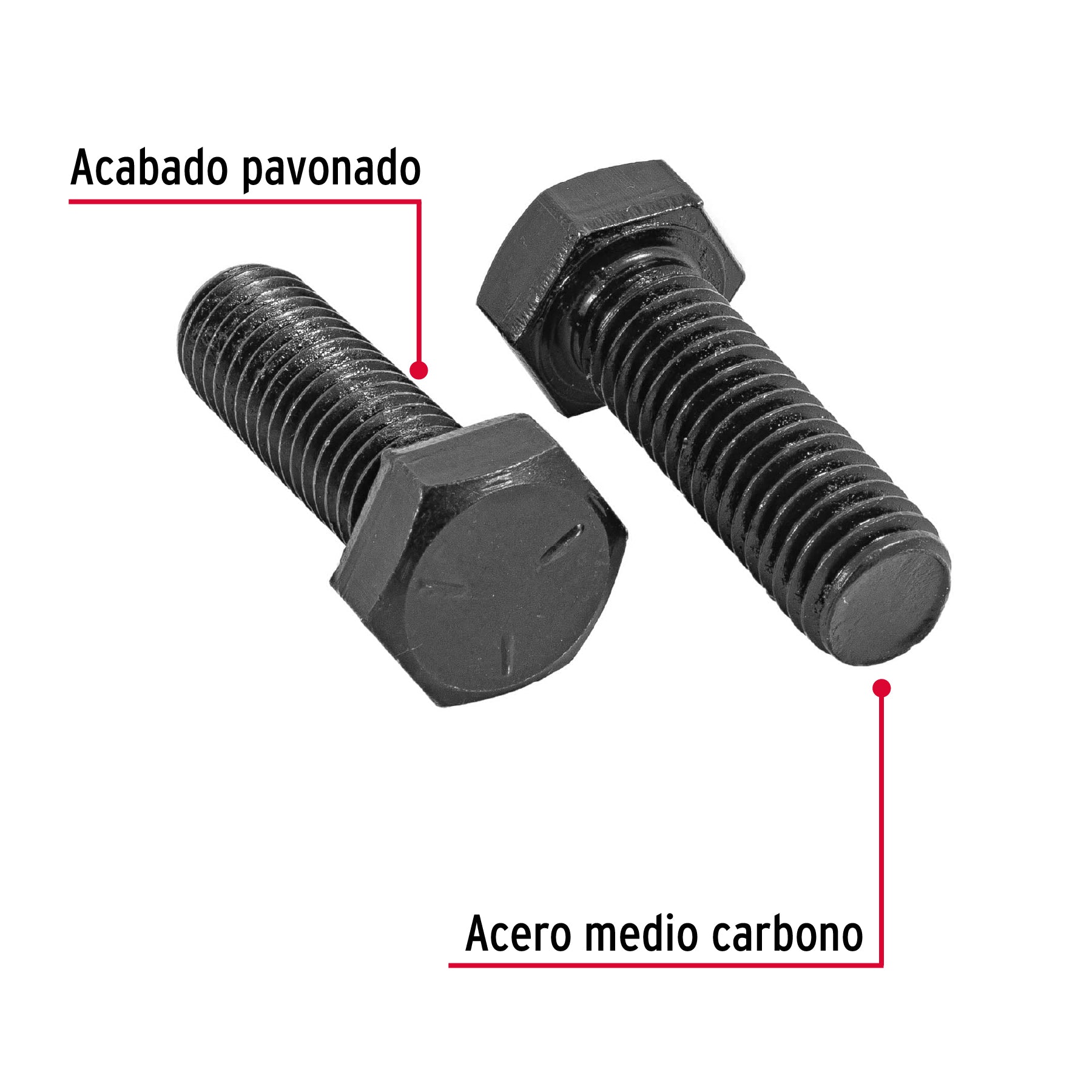 Bolsa con 30 tornillos 1/2" x 1-1/2" acero grado 5, FIERO