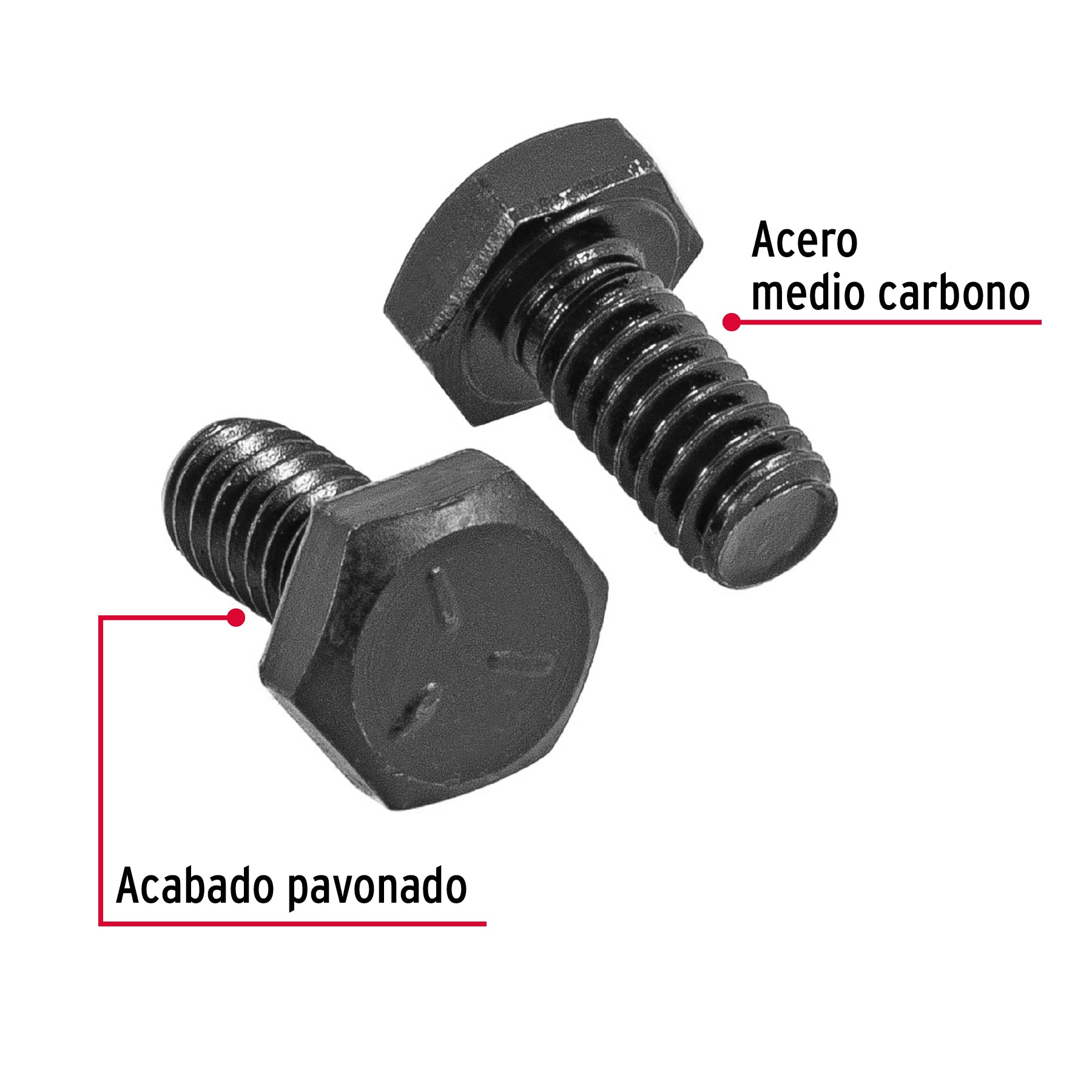 Bolsa con 150 tornillos 1/4" x 1/2" acero grado 5, FIERO
