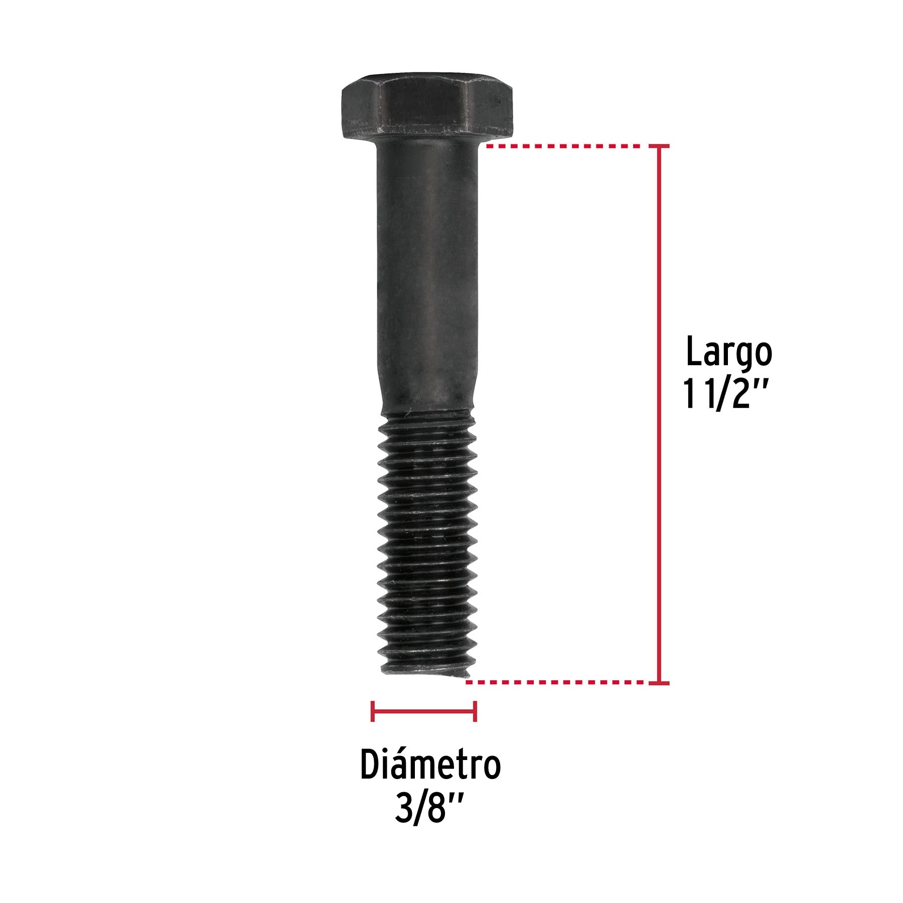 Bolsa con 70 tornillos 3/8" x 1-1/2" acero grado 5, FIERO