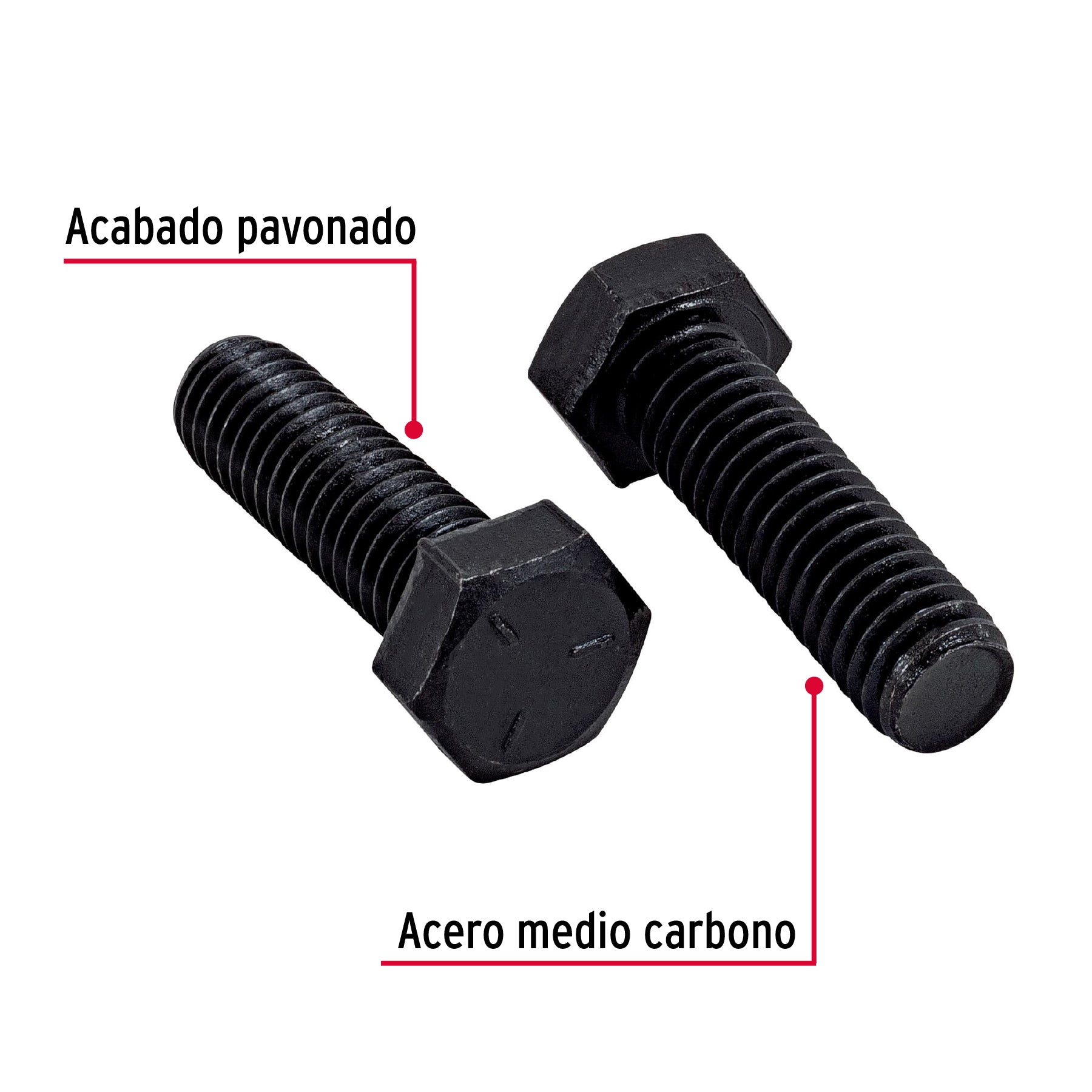 Bolsa con 40 tornillos 3/8" x 1-1/4" acero grado 5, FIERO