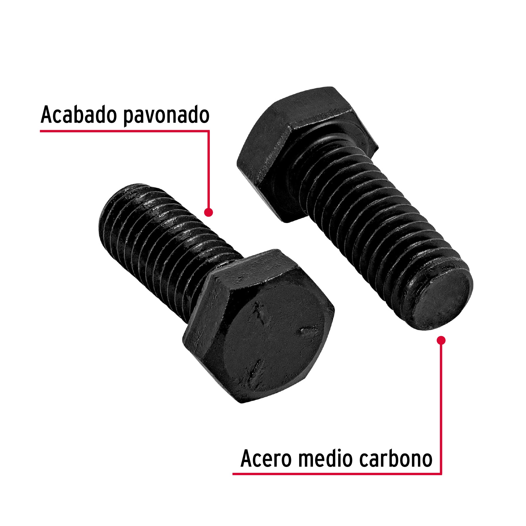 Bolsa con 40 tornillos 3/8" x 1" acero grado 5, FIERO