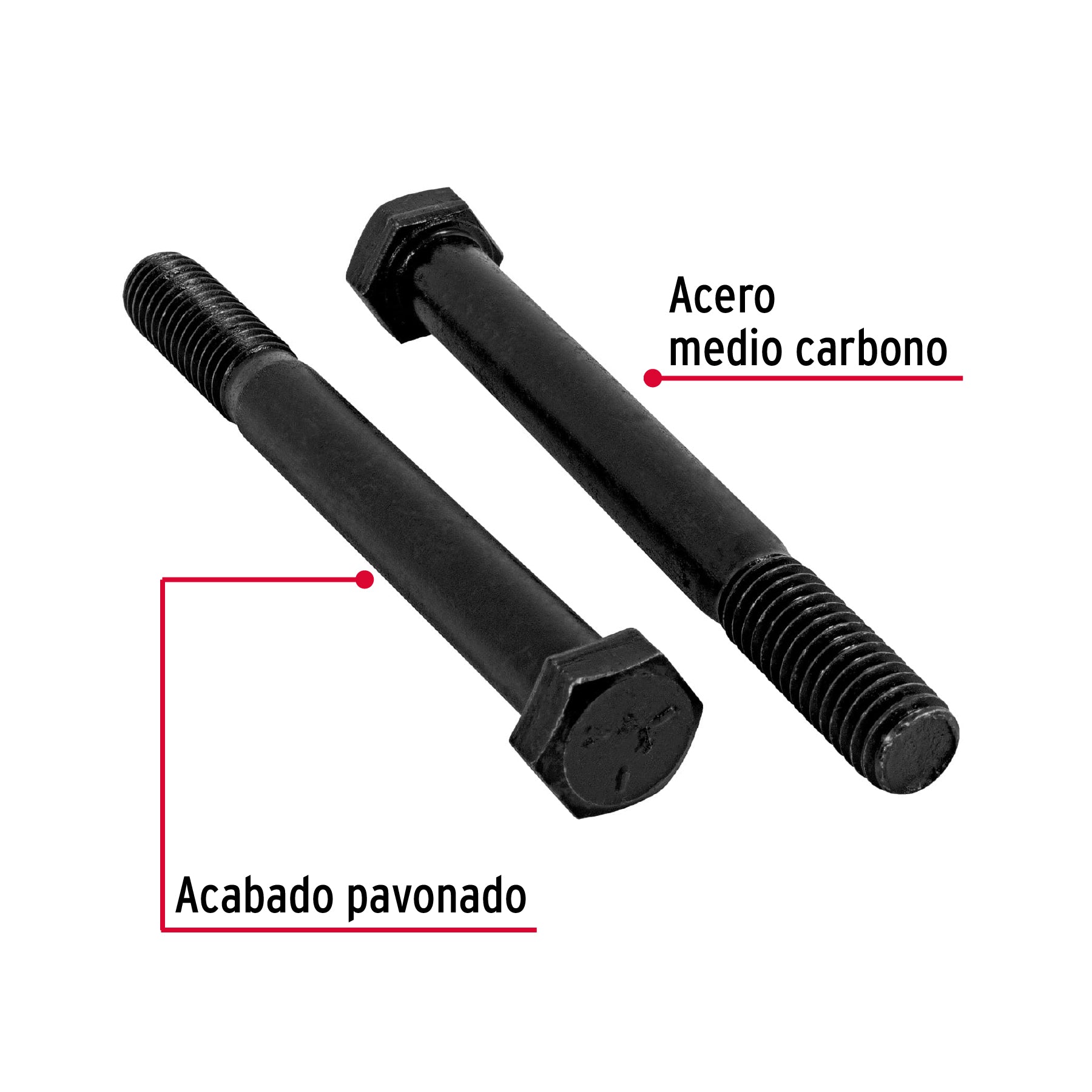 Bolsa con 30 tornillos 3/8" x 3-1/2" acero grado 5, FIERO