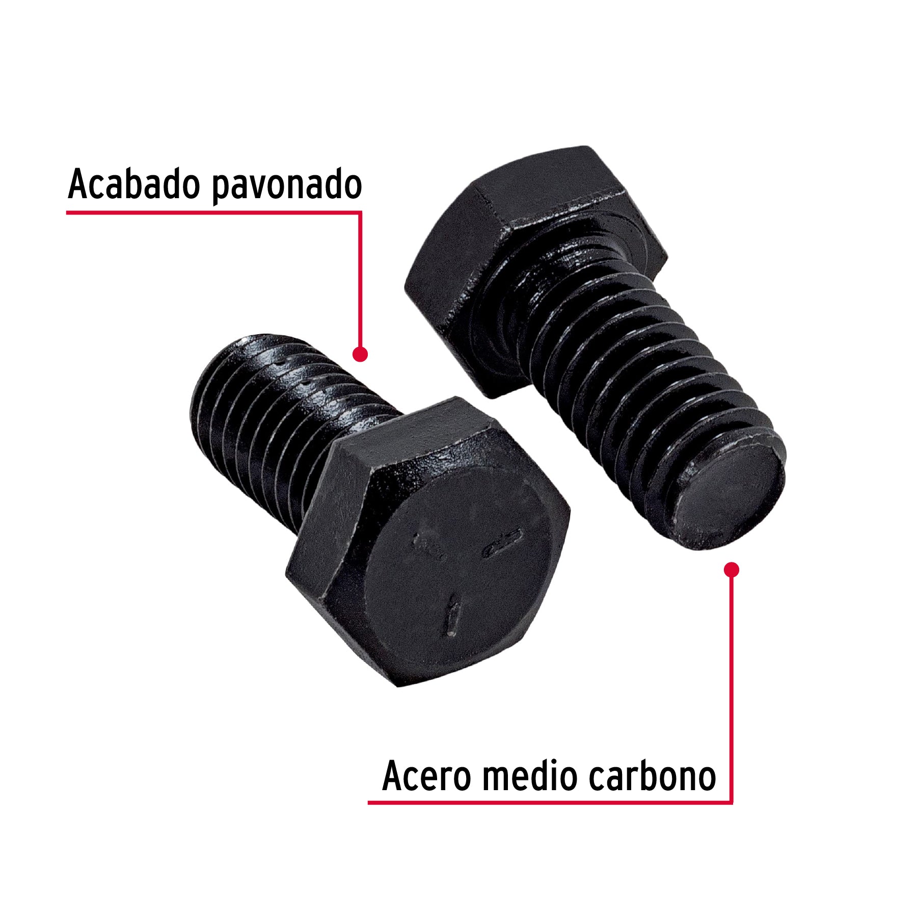 Bolsa con 50 tornillos 3/8" x 3/4" acero grado 5, FIERO