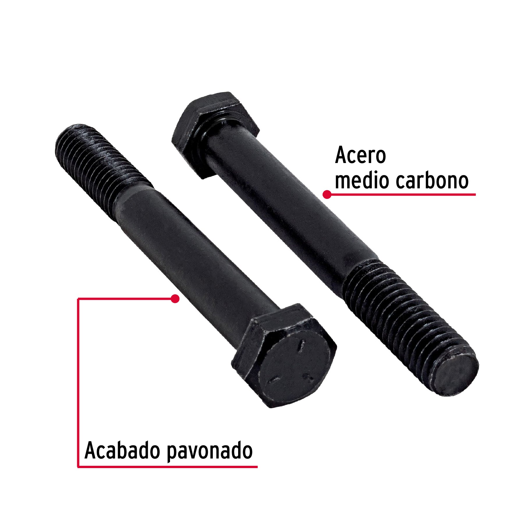 Bolsa con 40 tornillos 3/8" x 3" acero grado 5, FIERO