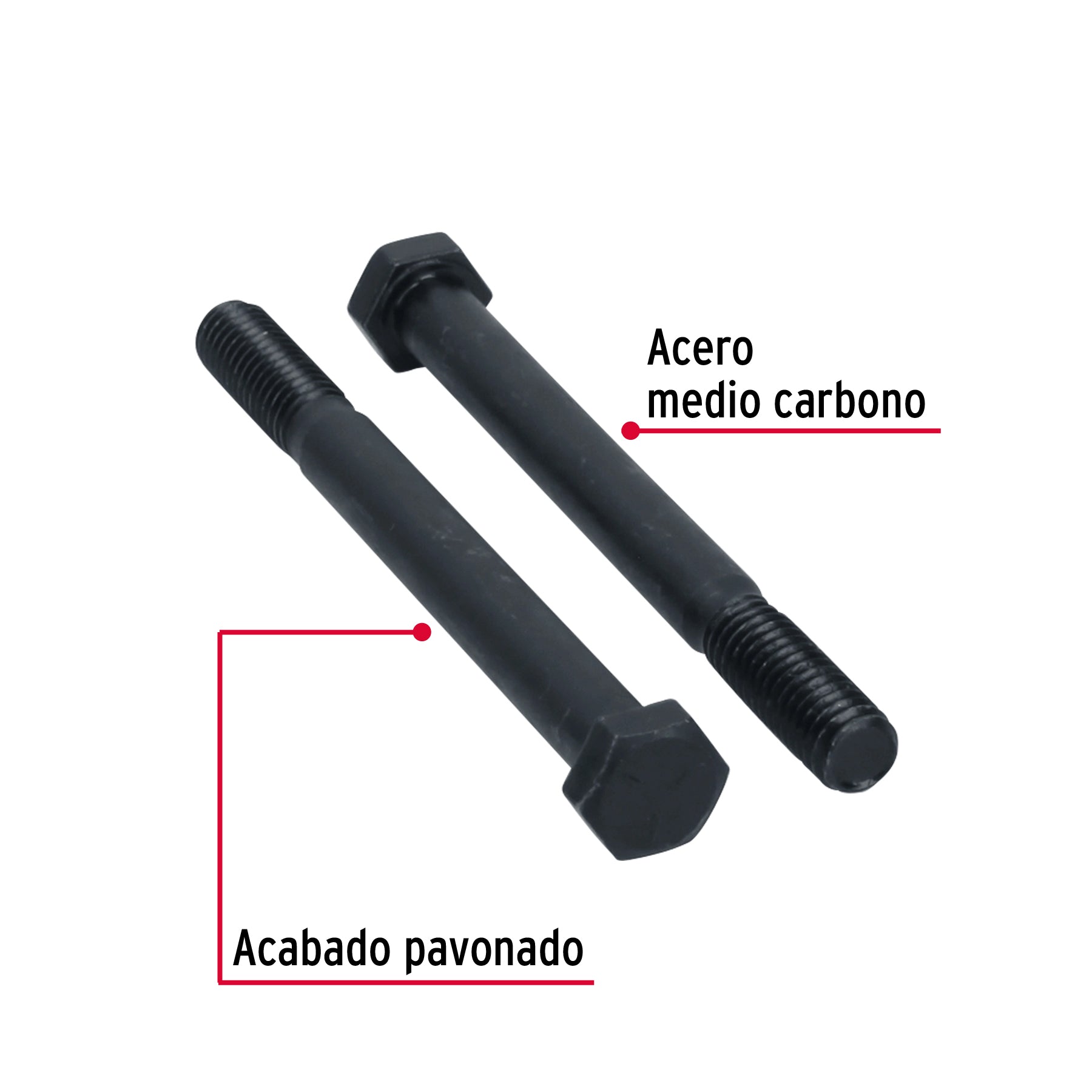 Bolsa con 30 tornillos 3/8" x 4" acero grado 5, FIERO