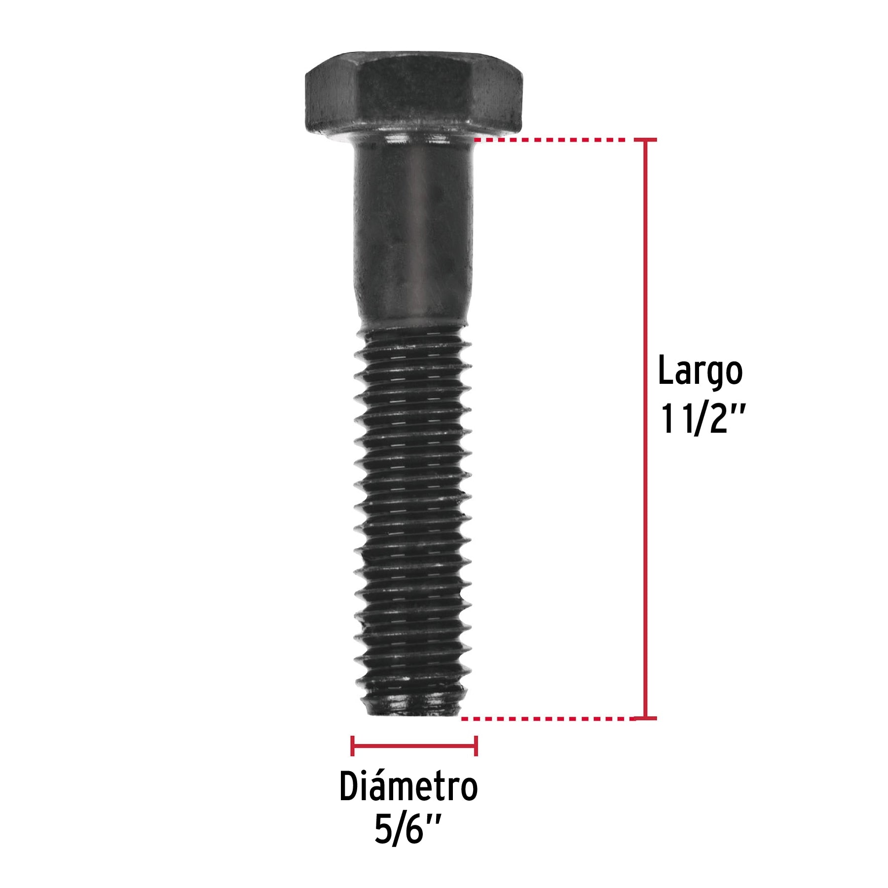 Bolsa con 50 tornillos 5/16" x 1-1/2" acero grado 5, FIERO