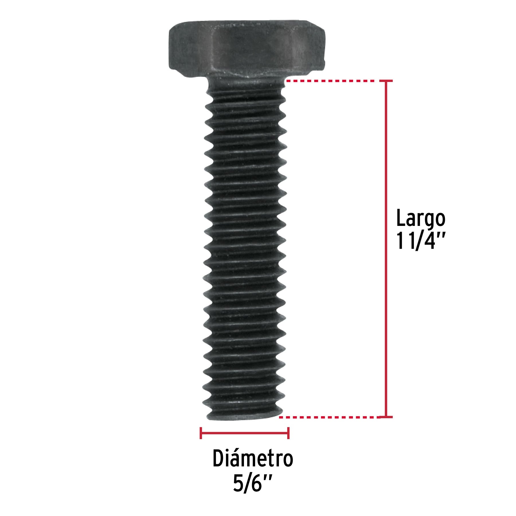 Bolsa con 60 tornillos 5/16" x 1-1/4" acero grado 5, FIERO
