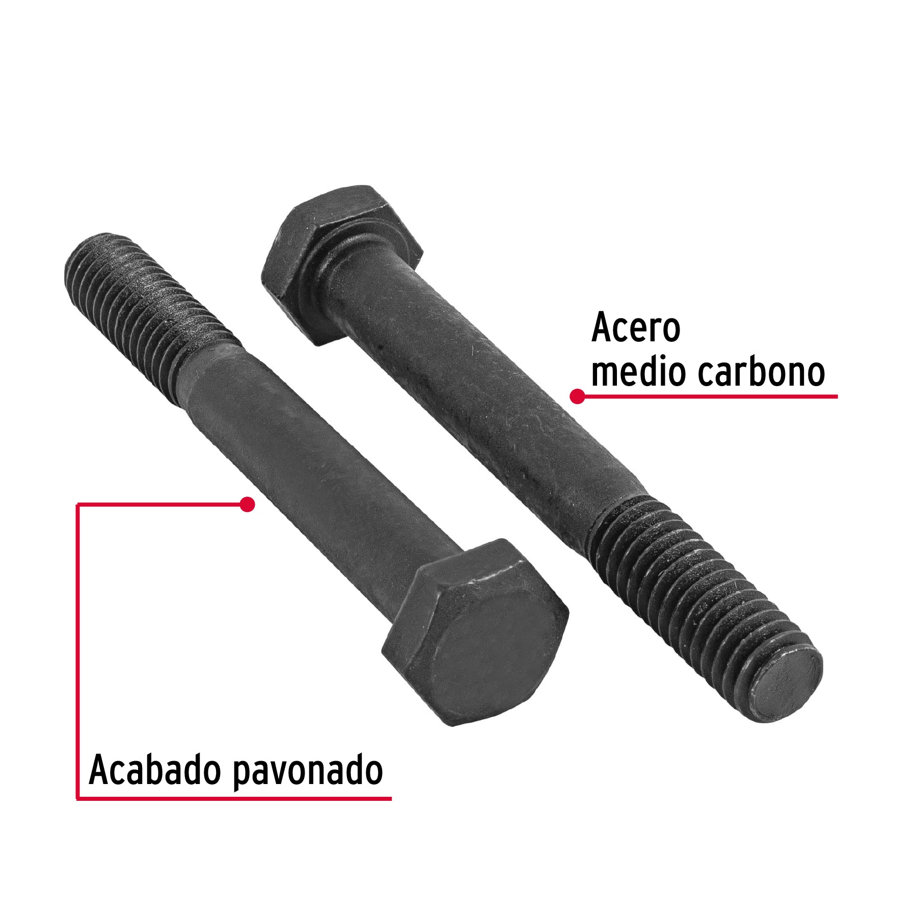 Bolsa con 60 tornillos 5/16" x 2-1/2" acero grado 5, FIERO
