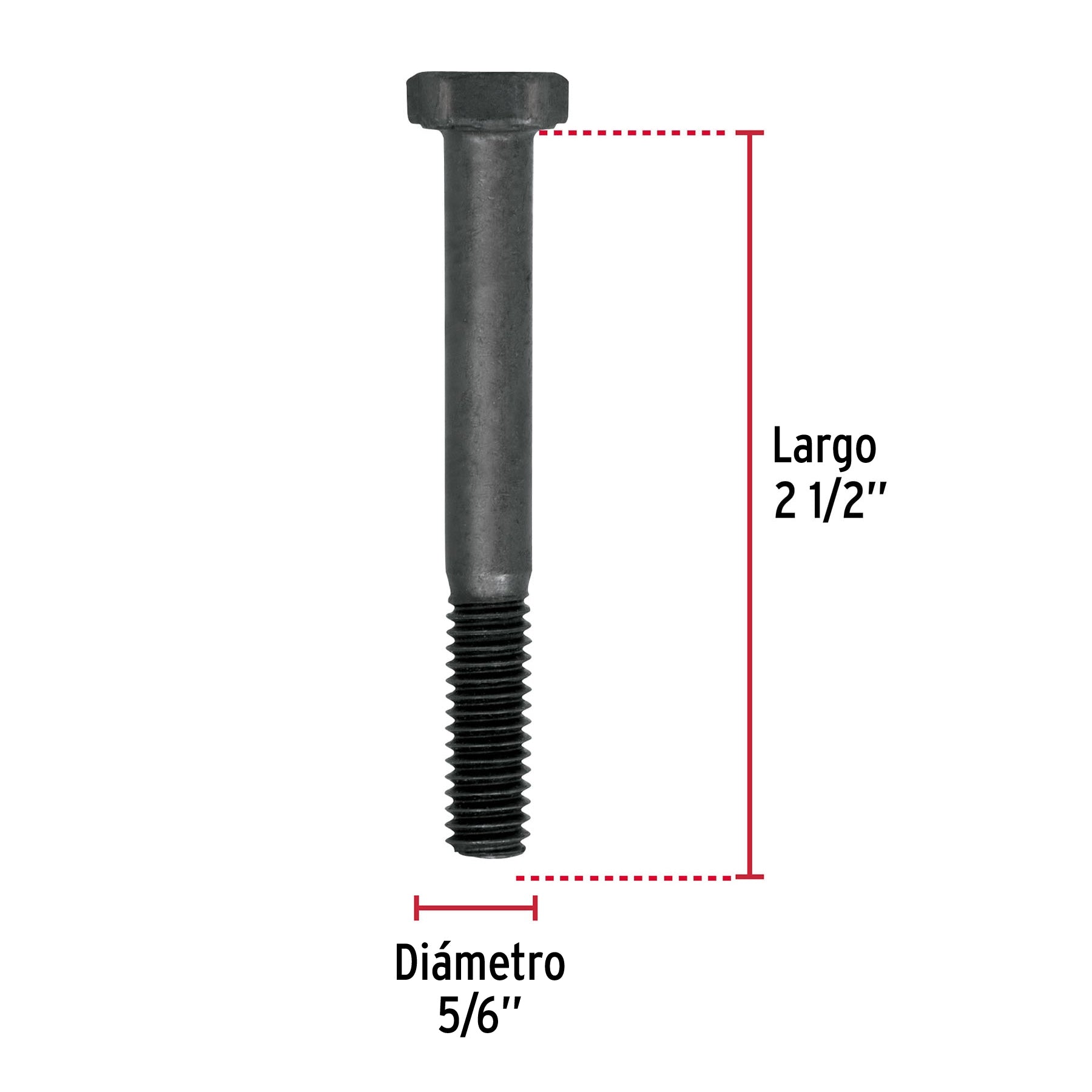 Bolsa con 60 tornillos 5/16" x 2-1/2" acero grado 5, FIERO