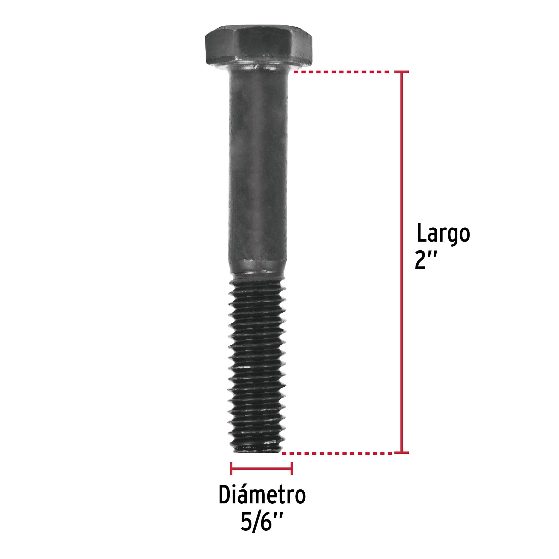 Bolsa con 80 tornillos 5/16" x 2" acero grado 5, FIERO