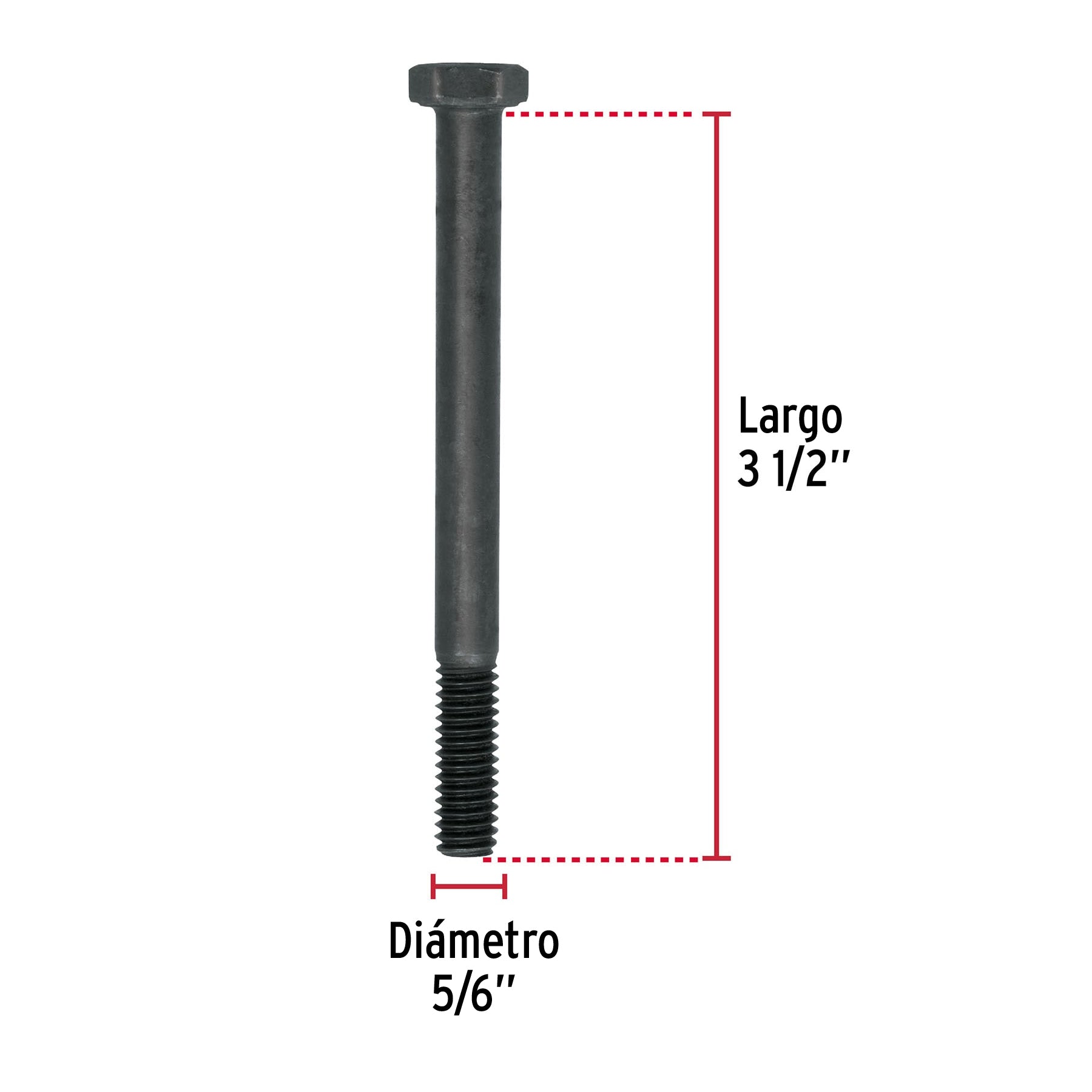 Bolsa con 50 tornillos 5/16" x 3-1/2" acero grado 5, FIERO