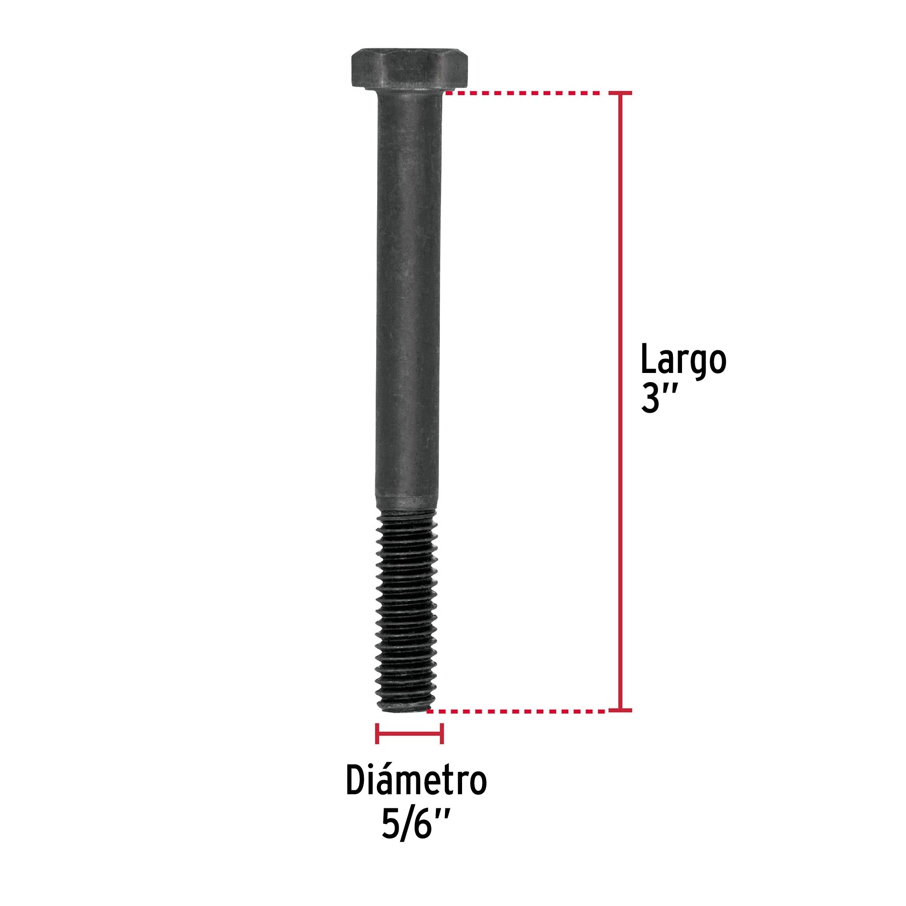 Bolsa con 60 tornillos 5/16" x 3" acero grado 5, FIERO