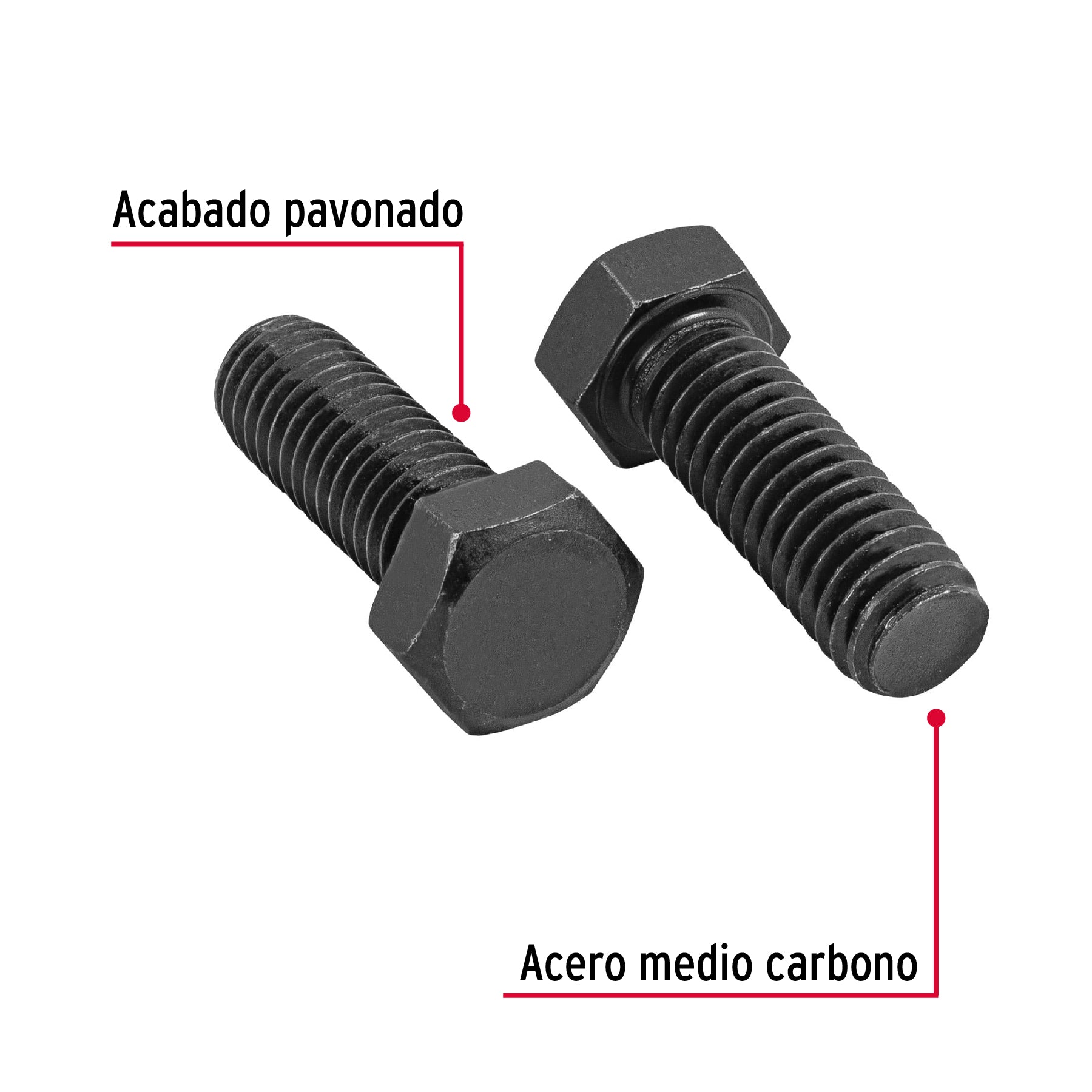 Bolsa con 50 tornillos 7/16" x 1-1/4" acero grado 5, FIERO