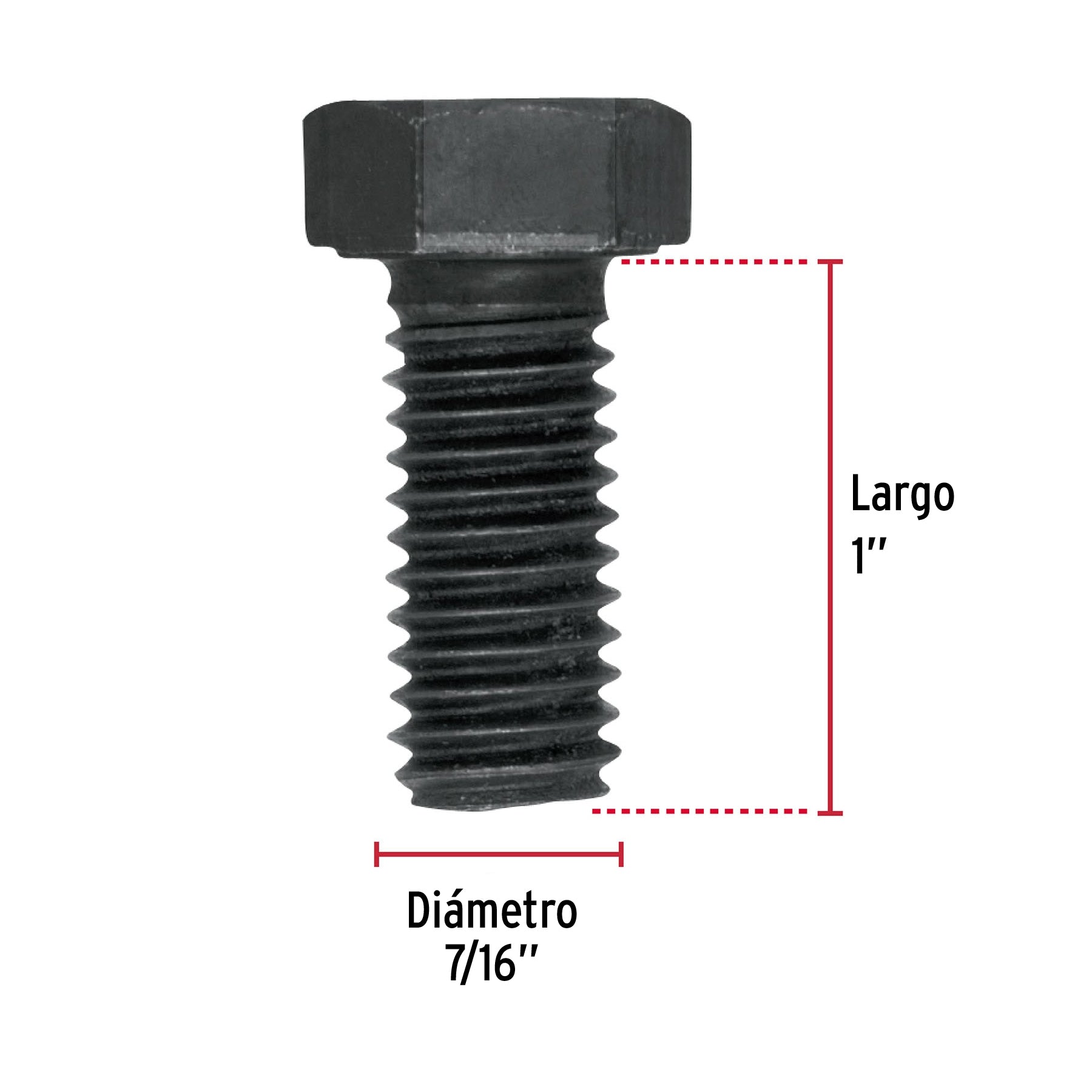 Bolsa con 60 tornillos 7/16" x 1" acero grado 5, FIERO