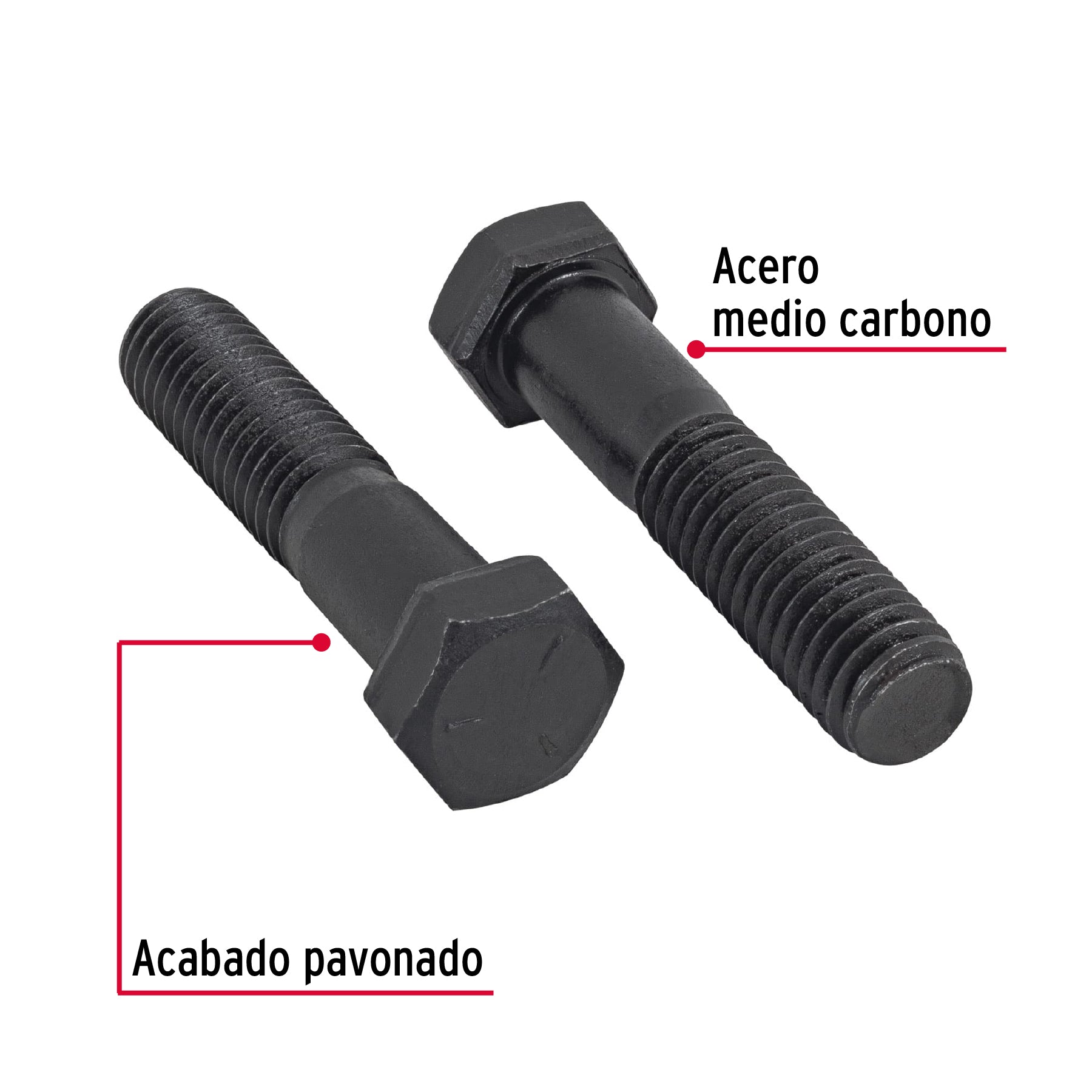 Bolsa con 30 tornillos 7/16" x 2-1/2" acero grado 5, FIERO