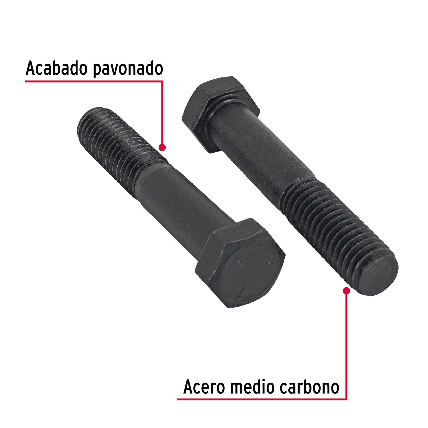Bolsa con 40 tornillos 7/16" x 2" acero grado 5, FIERO