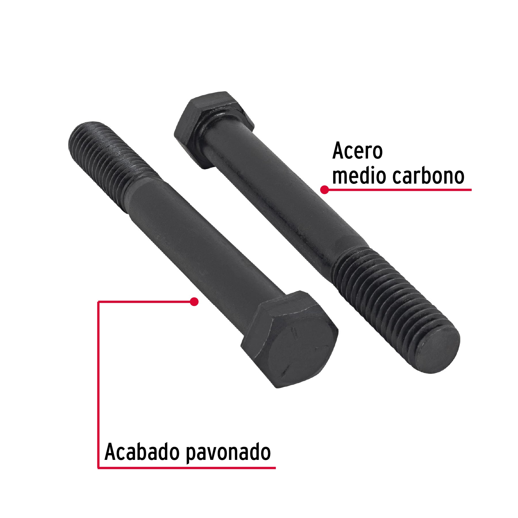 Bolsa con 20 tornillos 7/16" x 3-1/2" acero grado 5, FIERO