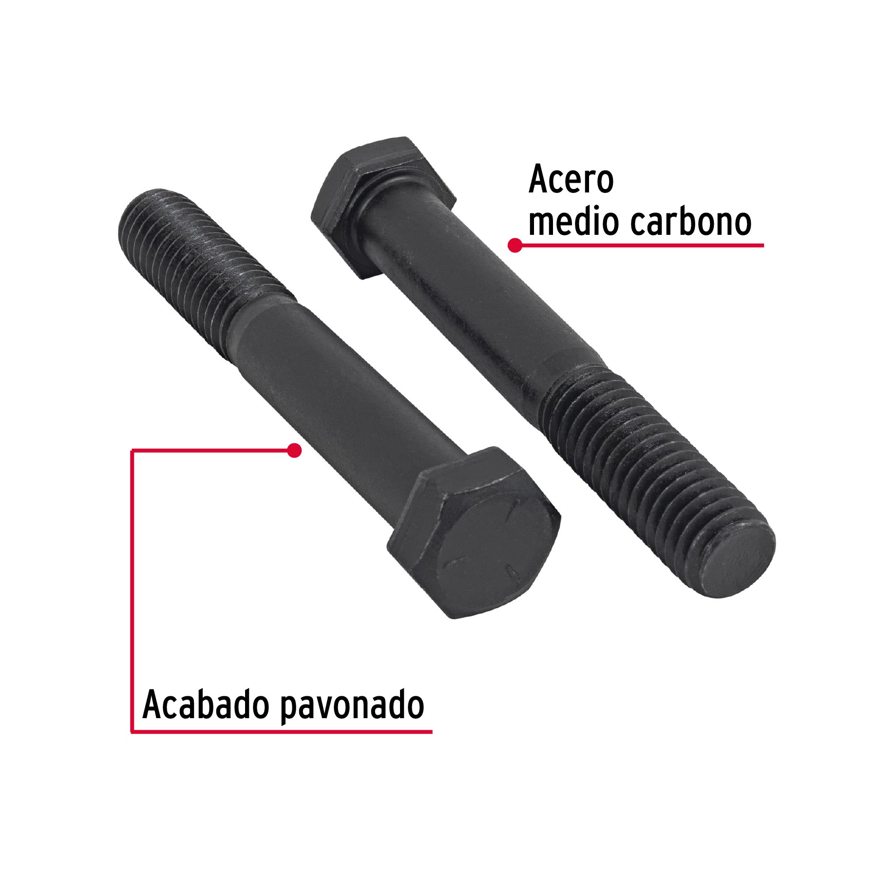 Bolsa con 30 tornillos 7/16" x 3" acero grado 5, FIERO